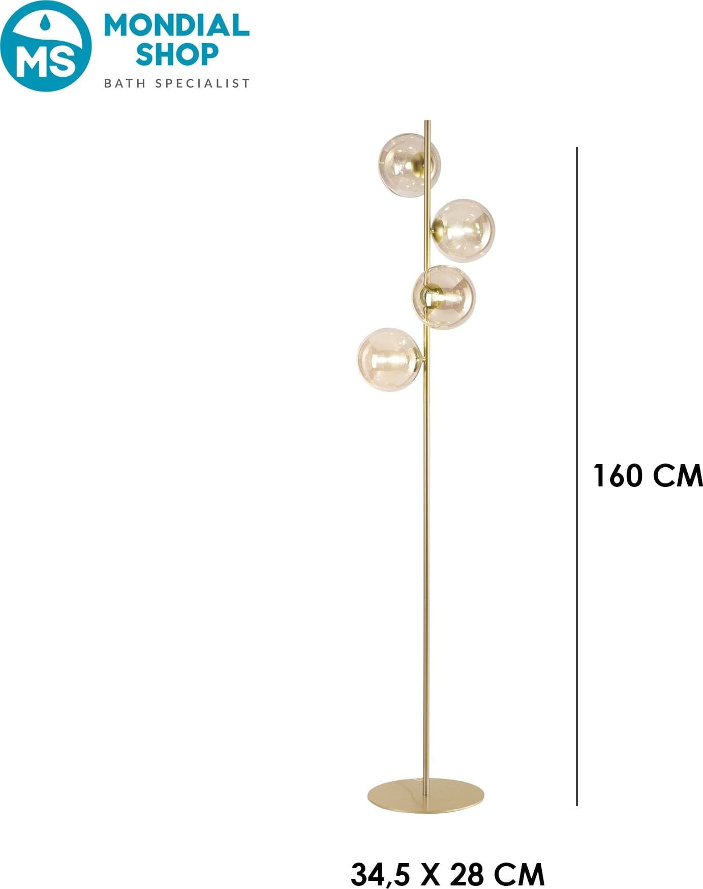 Piantana Moderna in oro o nero 4xG9 Design geometrico e raffinato - 3
