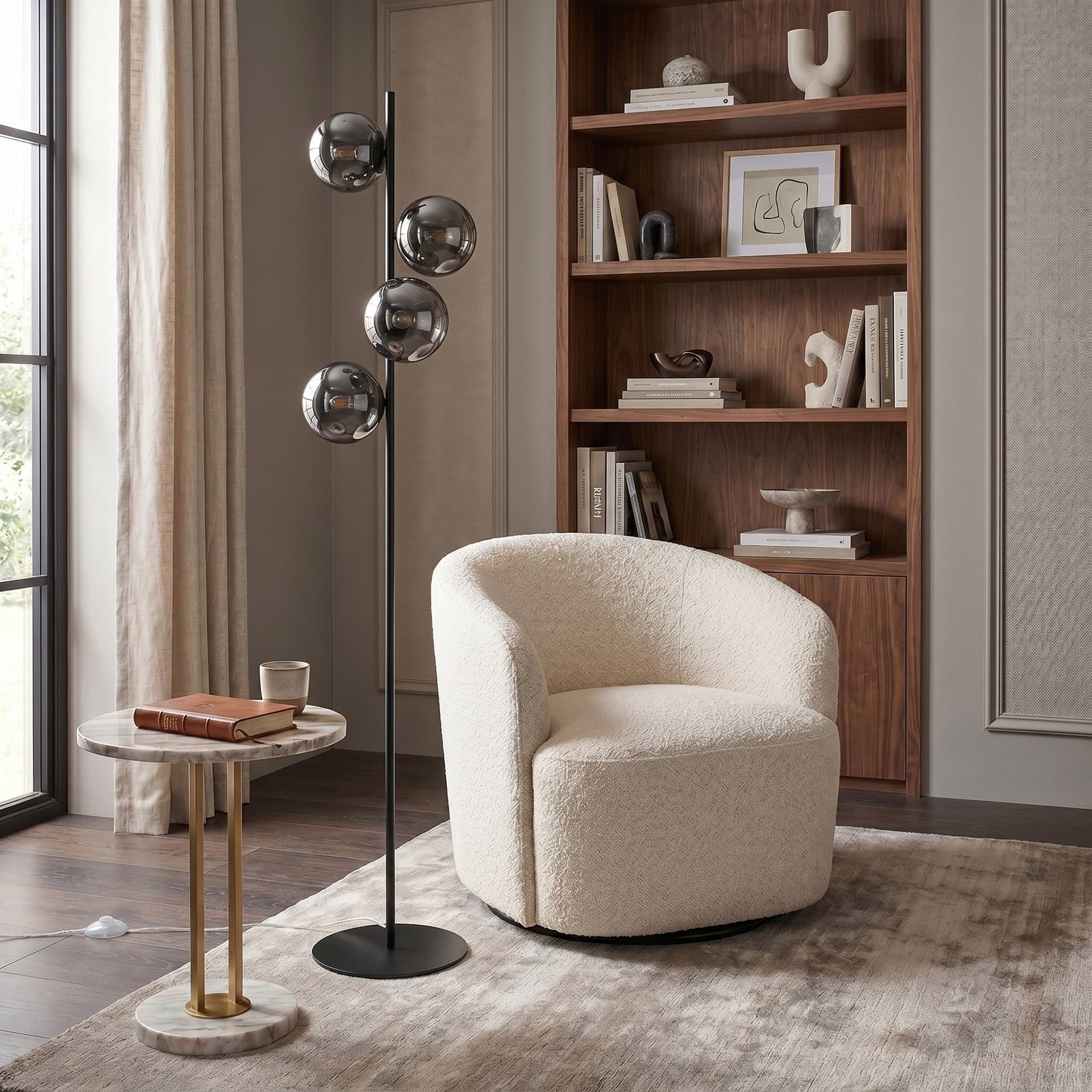 Piantana Moderna in oro o nero 4xG9 Design geometrico e raffinato - 6