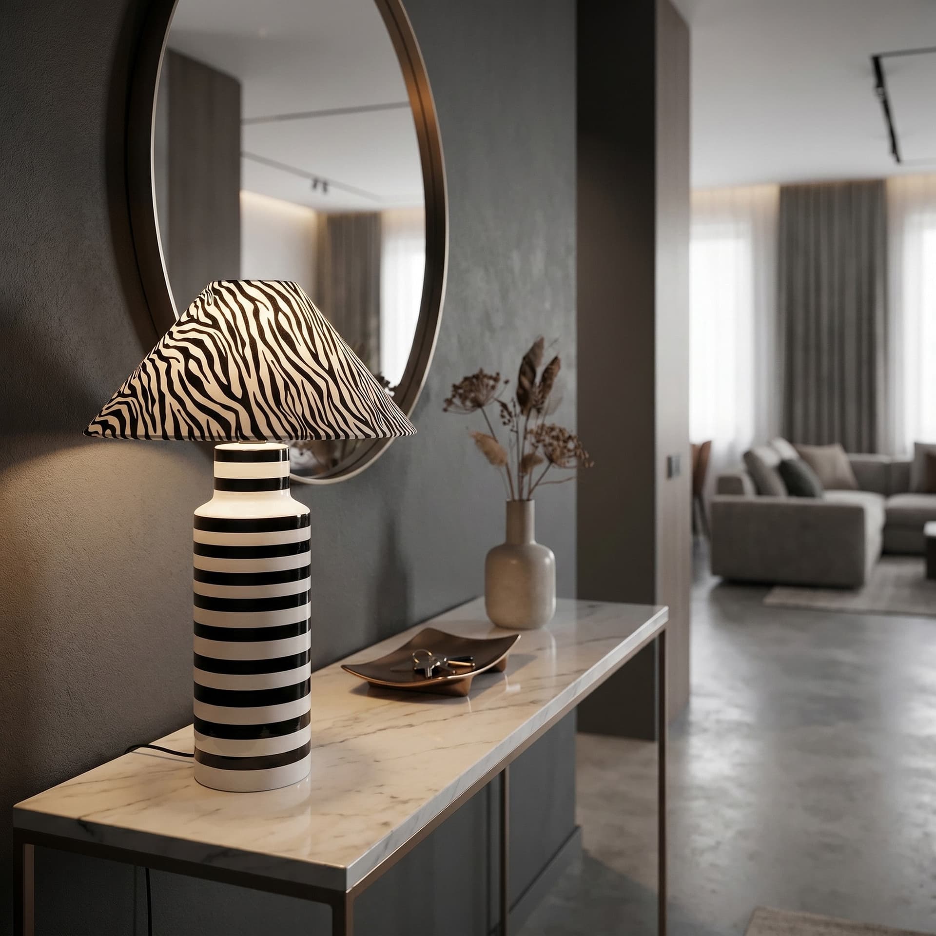 Lampada da tavolo in ceramica Design naturale per interni Lume per soggiorno e camera 1XE14 - 2