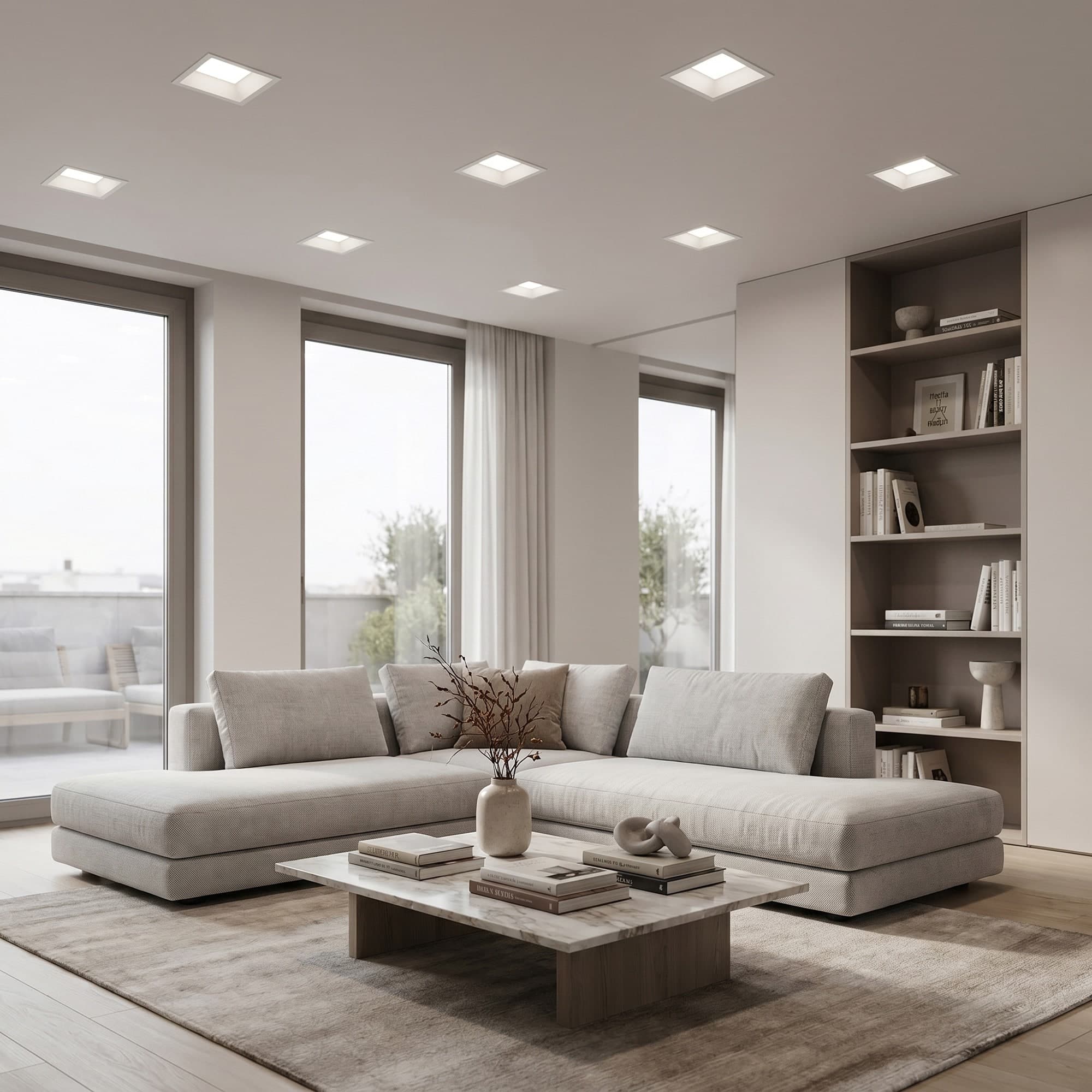 Incasso LED quadrato 3 Tonalità di luce in 1 (CCT) 12W Finitura bianca moderna