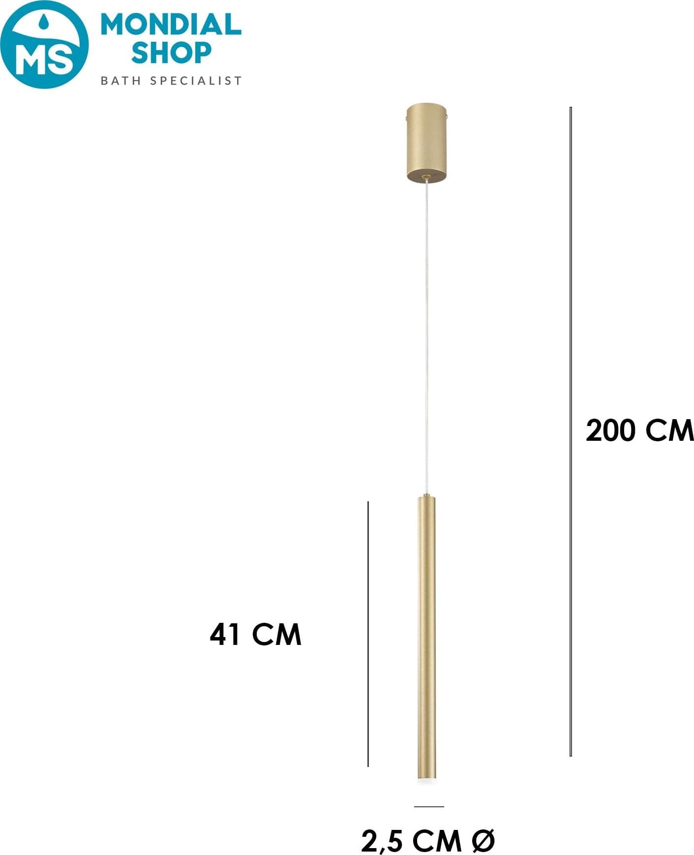 Lampada a sospensione cilindrica Disponibile in 3 varianti 5W Pendente moderno slim - 3