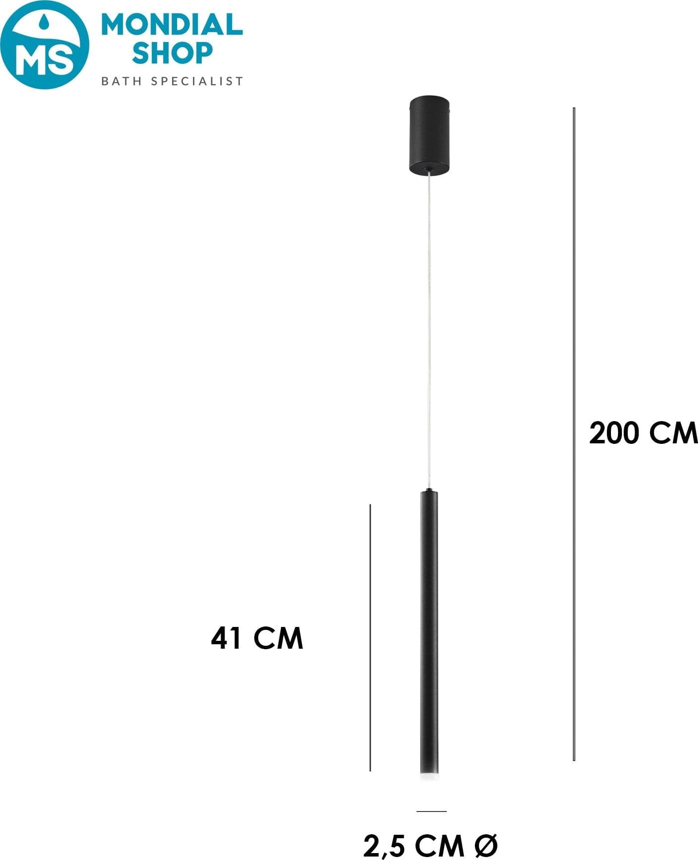 Lampada a sospensione cilindrica Disponibile in 3 varianti 5W Pendente moderno slim - 8