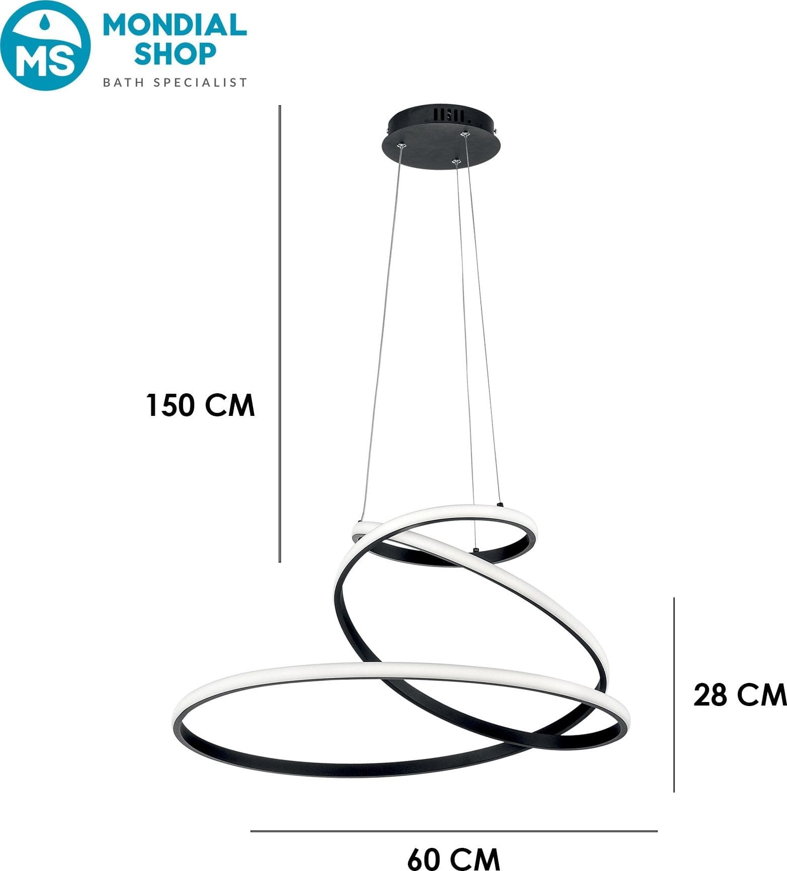 Lampadario LED moderno in 3 varianti 8000 Lumen Per grandi ambienti e loft - 11