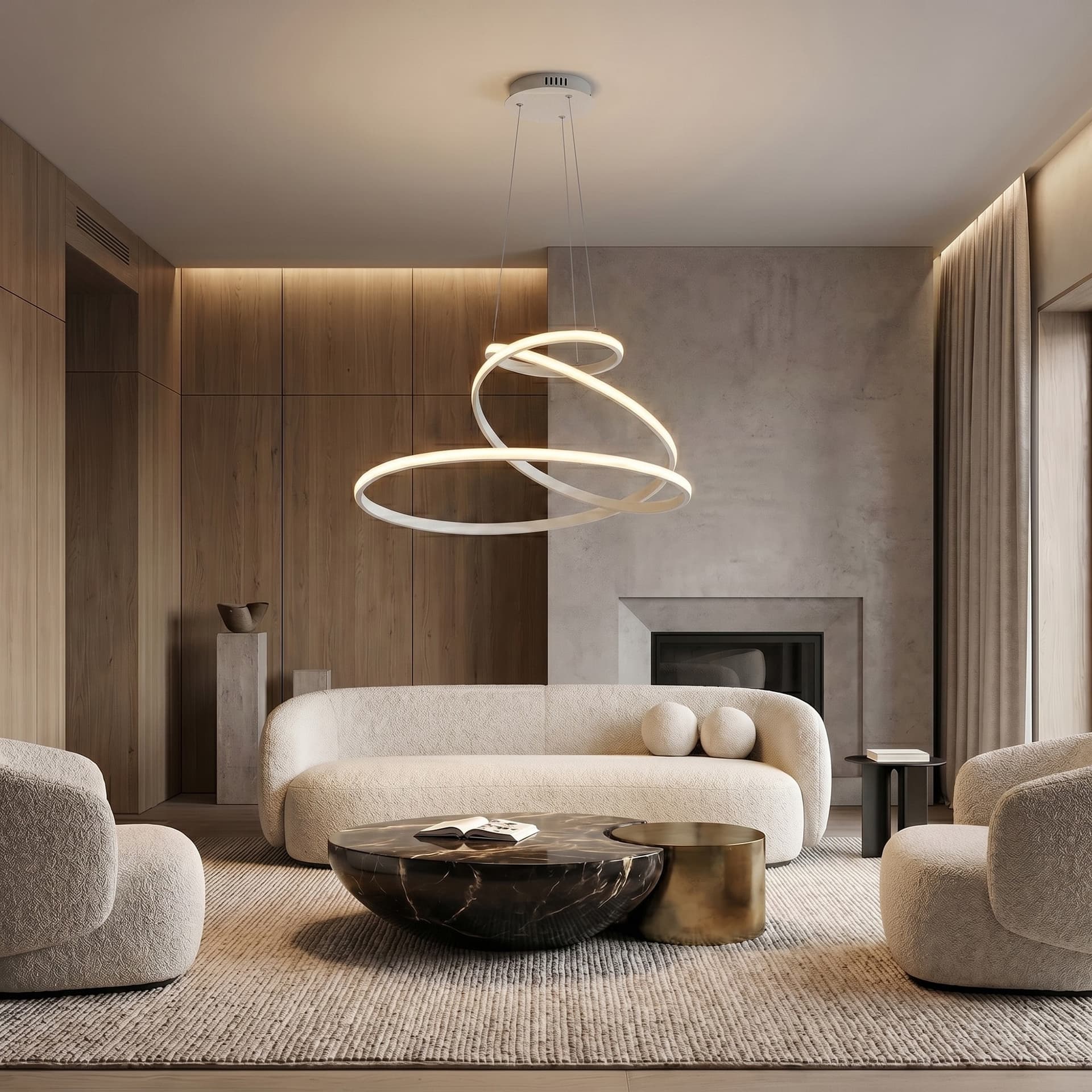 Lampadario LED moderno in 3 varianti 8000 Lumen Per grandi ambienti e loft - 5