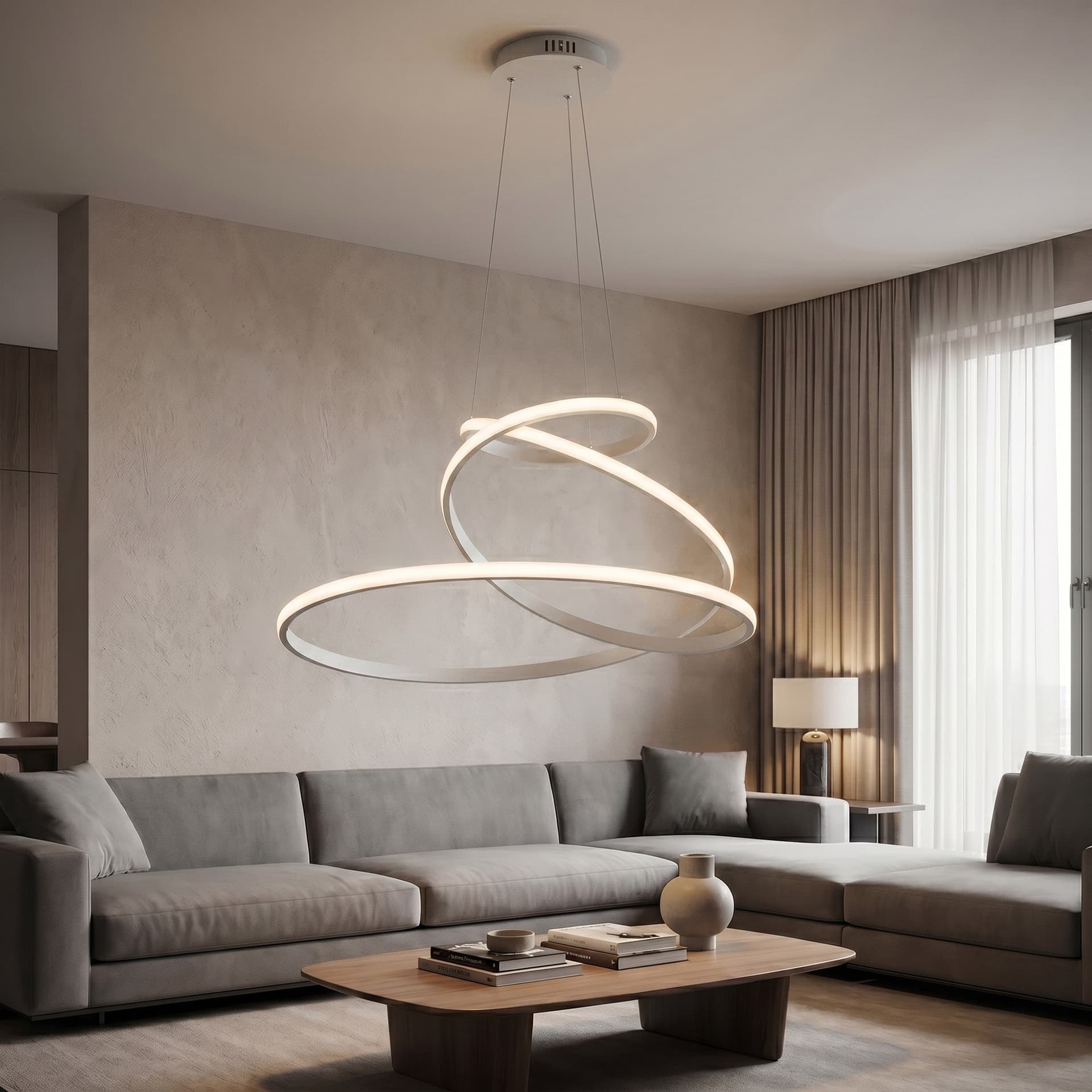 Lampadario LED moderno in 3 varianti 8000 Lumen Per grandi ambienti e loft - 6