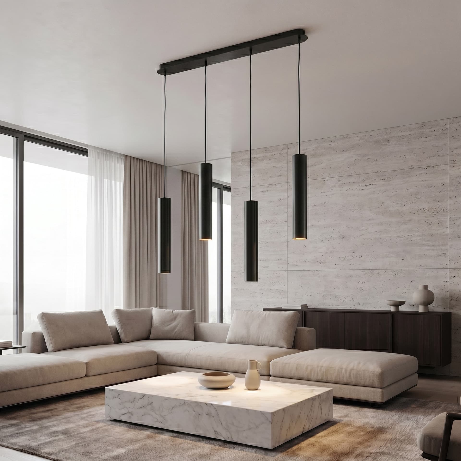 Sospensione lineare Disponibile in 3 varianti 4XGU10 Illuminazione tecnica di design - 2