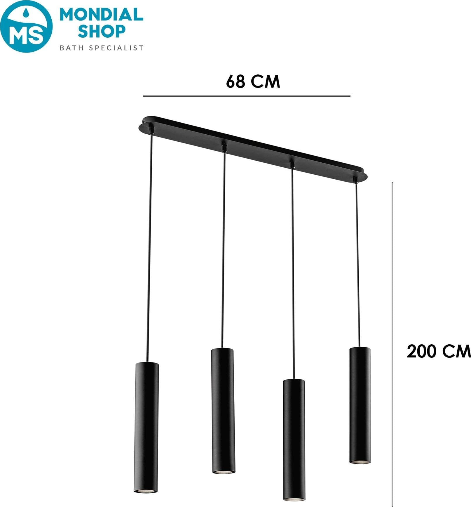 Sospensione lineare Disponibile in 3 varianti 4XGU10 Illuminazione tecnica di design - 3