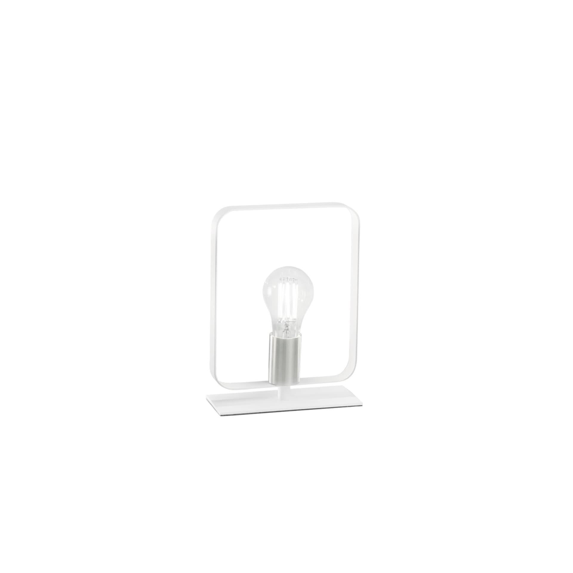 Lampada da tavolo in bianco e nickel Design quadrato elegante per comodino e salotto - 4