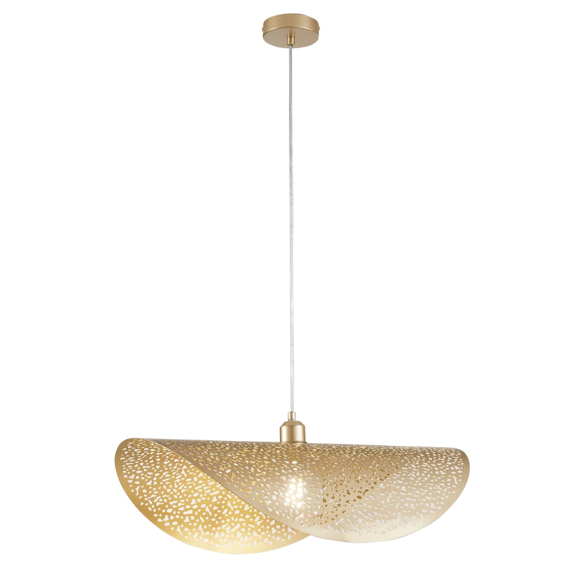Lampadario a Sospensione Color Oro 1XE27 60x33CM Cavo 150CM - 4