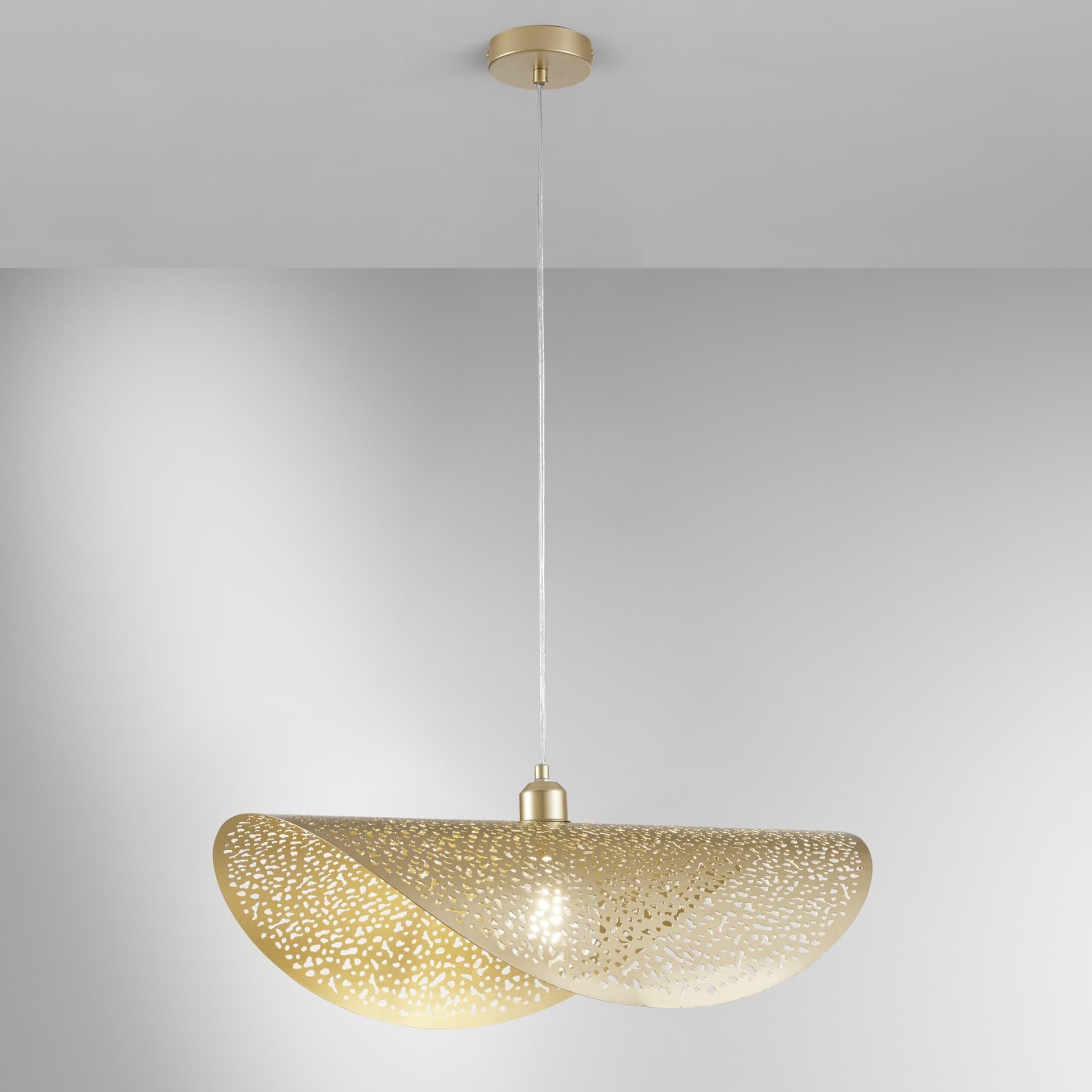 Lampadario a Sospensione Color Oro 1XE27 60x33CM Cavo 150CM - 5