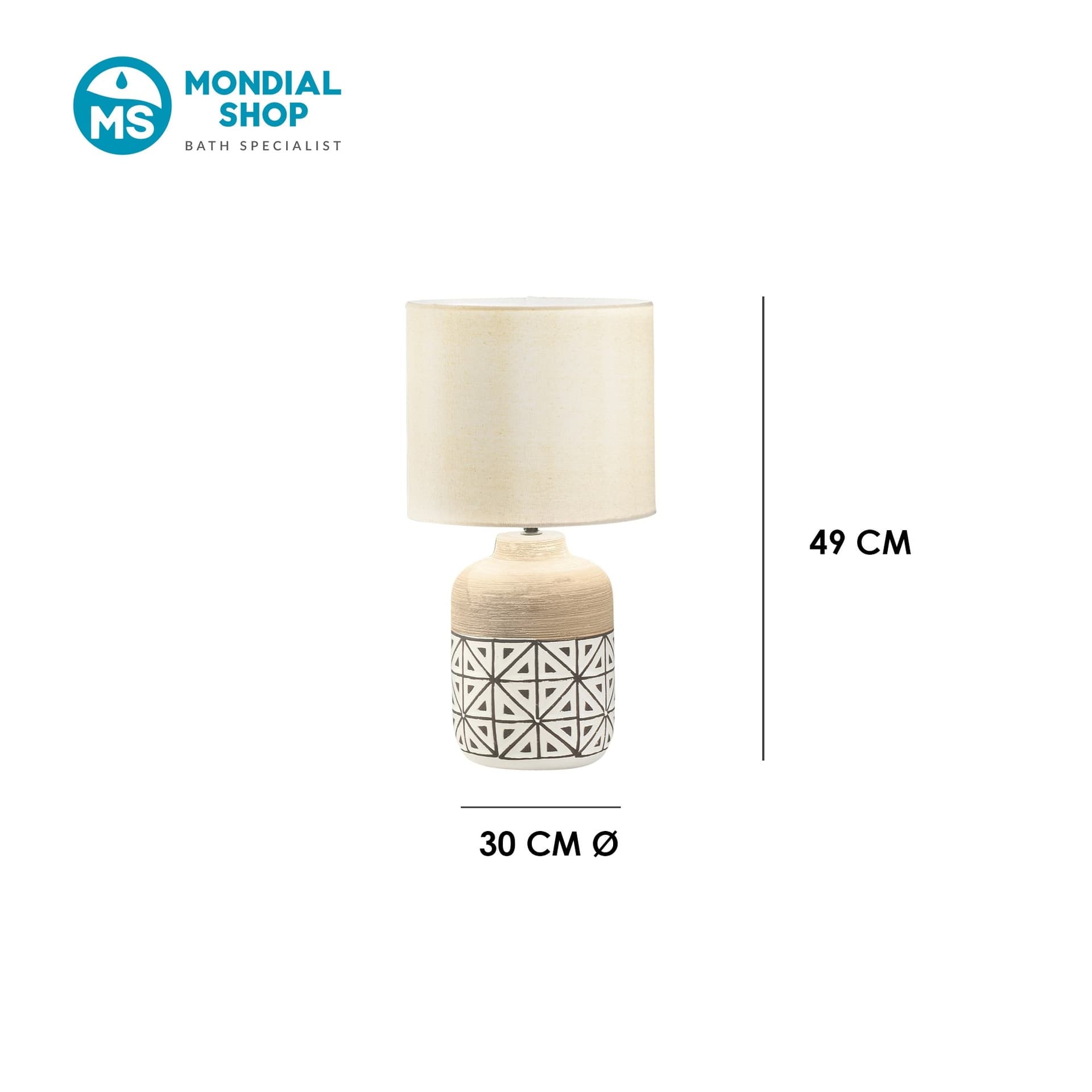 Lampada in ceramica decorata Per comodino 1xE27 Disponibile in dimensioni M o XL - 8