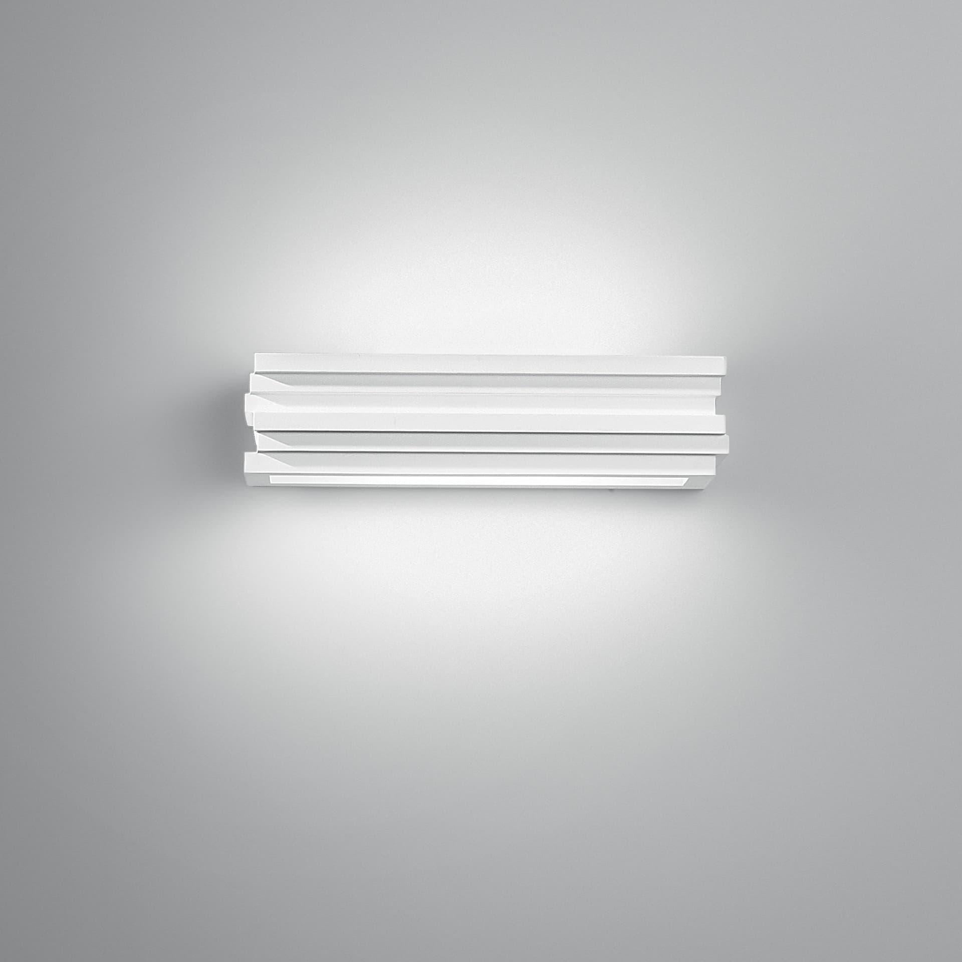 Applique Lampada da parete in gesso verniciabile Acrilico bianco 2XE14 - 5
