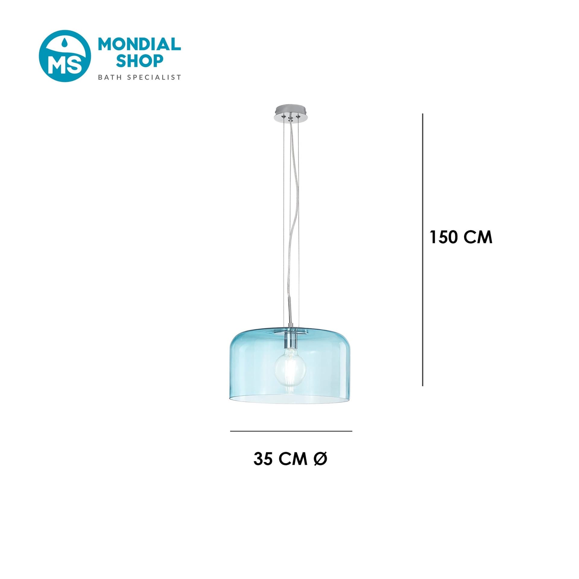 Lampada a sospensione in vetro Disponibile in 5 varianti E27 - 18