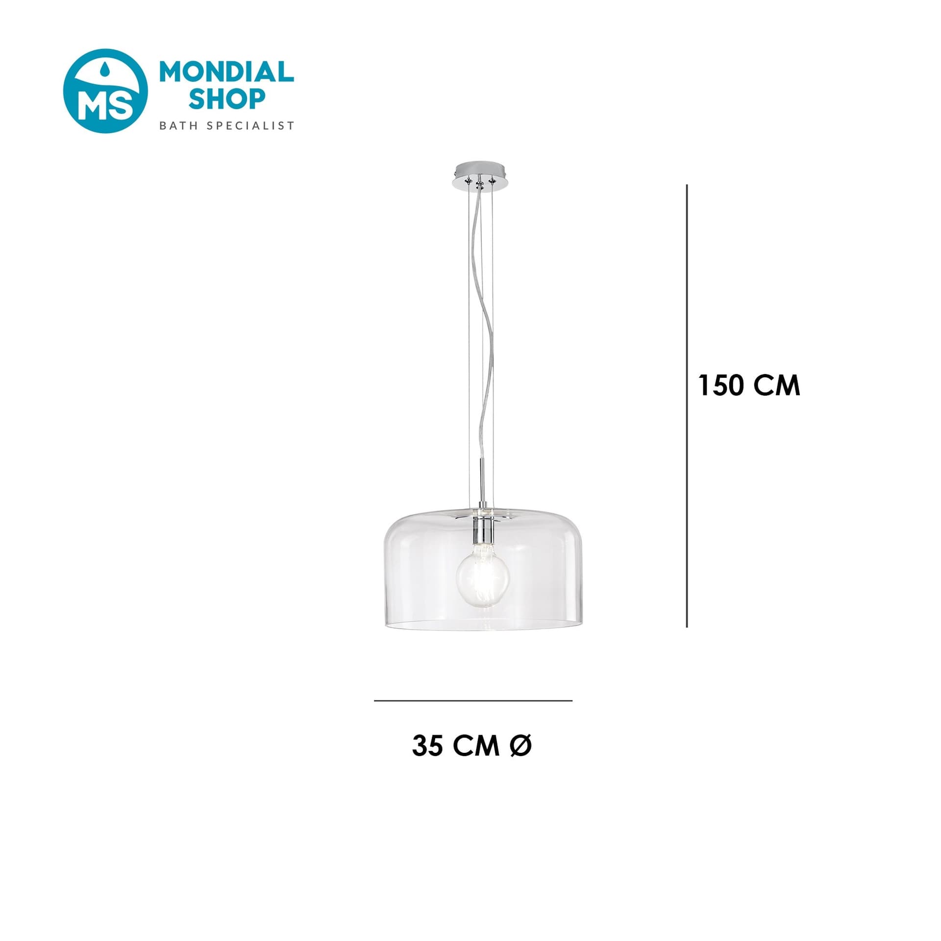 Lampada a sospensione in vetro Disponibile in 5 varianti E27 - 3