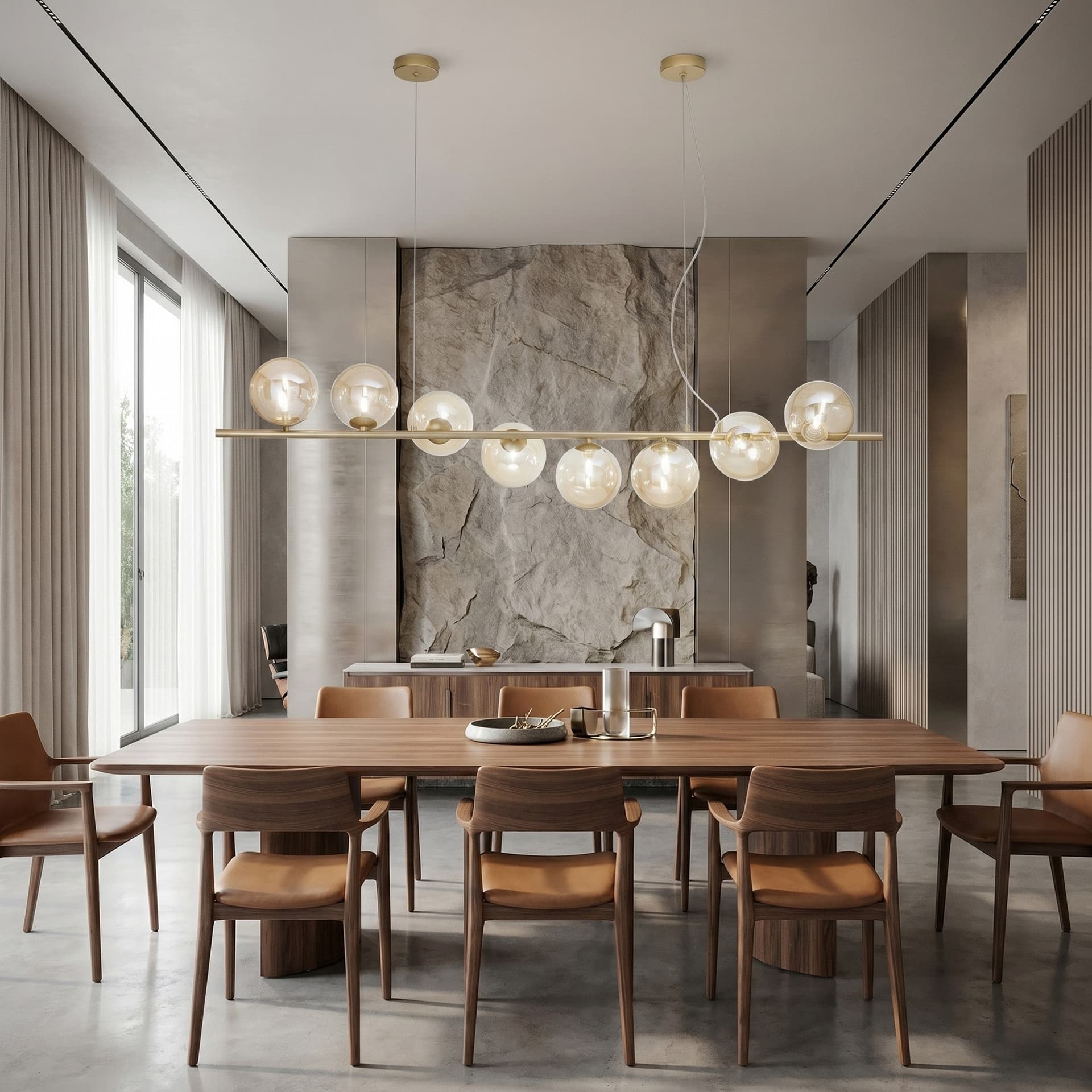 Lampadario a sospensione Disponibile in oro o nero 8XG9 Altezza regolabile - 2
