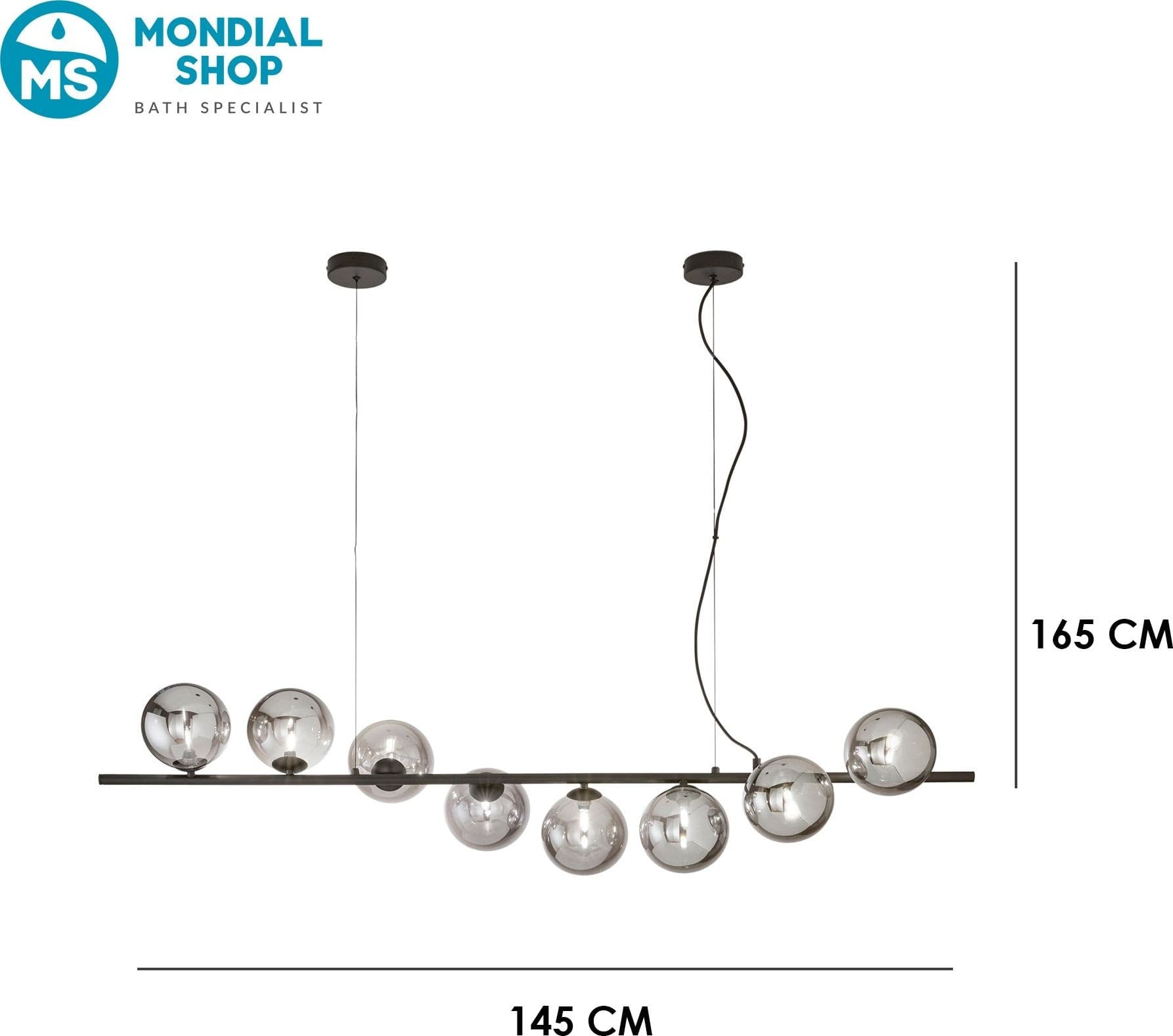 Lampadario a sospensione Disponibile in oro o nero 8XG9 Altezza regolabile - 8