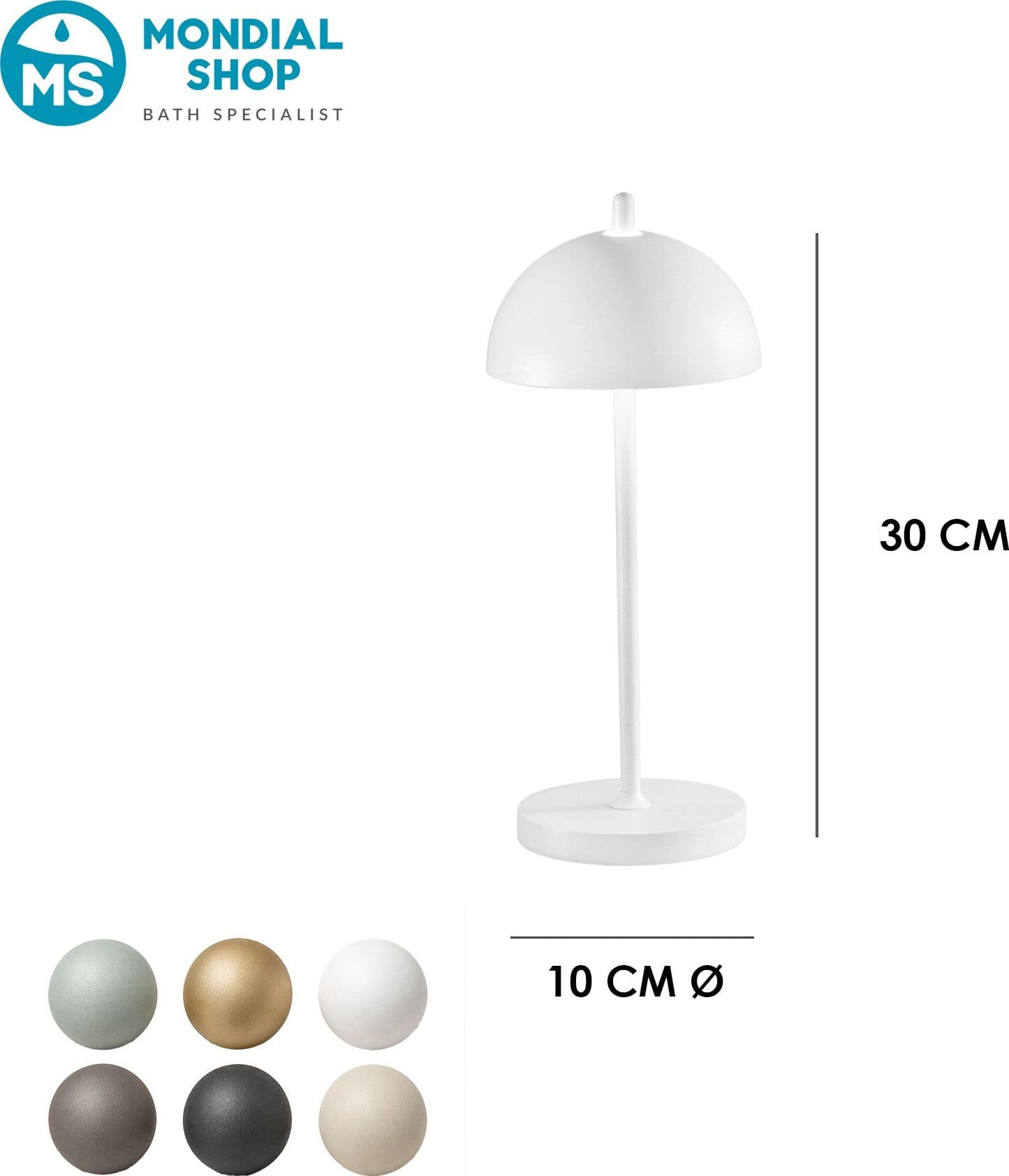 Lampada da tavolo ricaricabile Disponibile in 6 varianti LED Alta Luminosità IP44 - 19