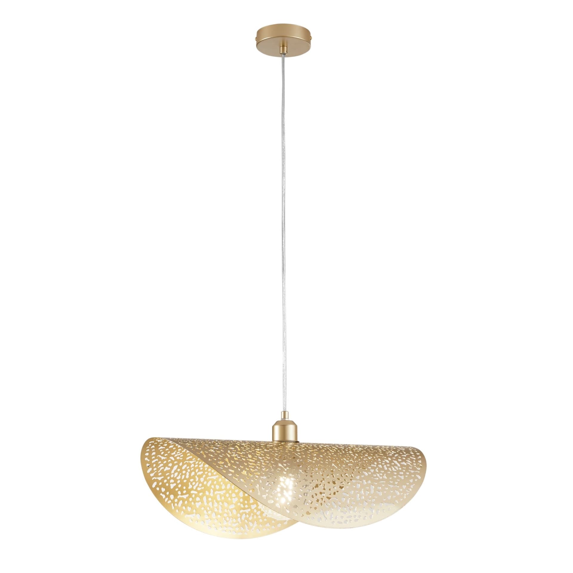 Lampadario moderno a una vela Color oro Attacco E27 Altezza paralume 30CM - 4