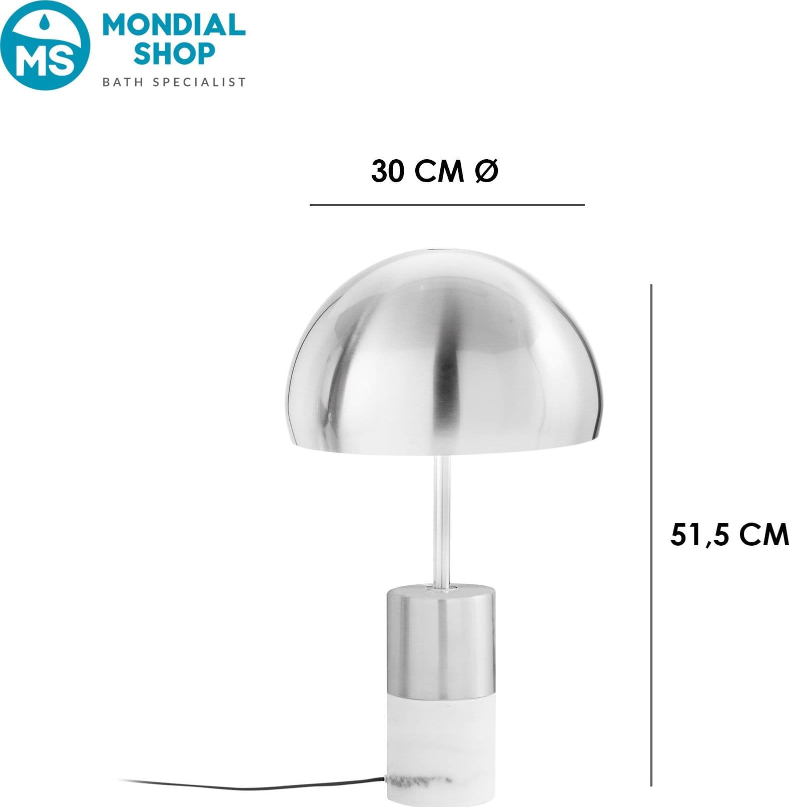 Lampada da comodino o salotto Disponibile in oro o nichel e marmo 2xE14 - 7
