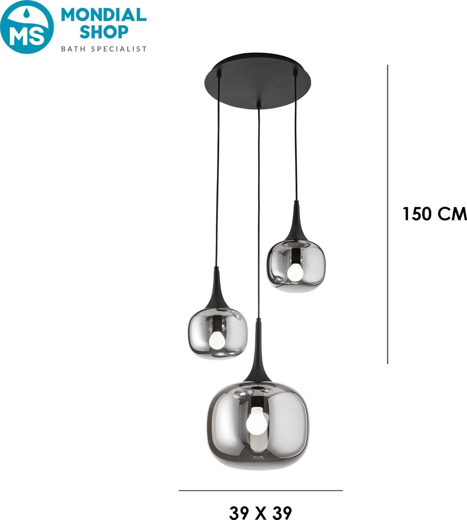 Lampadario a Sospensione Bianco o grigio con Dettagli in legno e metallo 3XE27+E14 - 8
