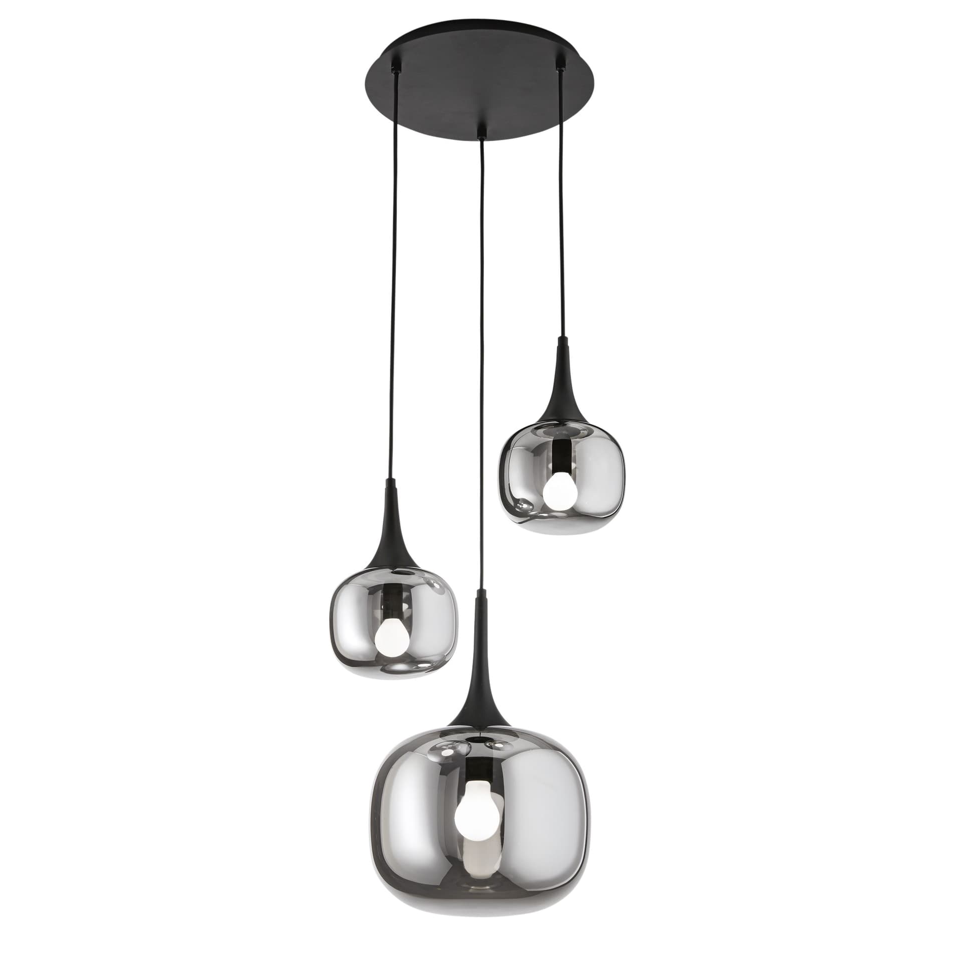 Lampadario a Sospensione Bianco o grigio con Dettagli in legno e metallo 3XE27+E14 - 9