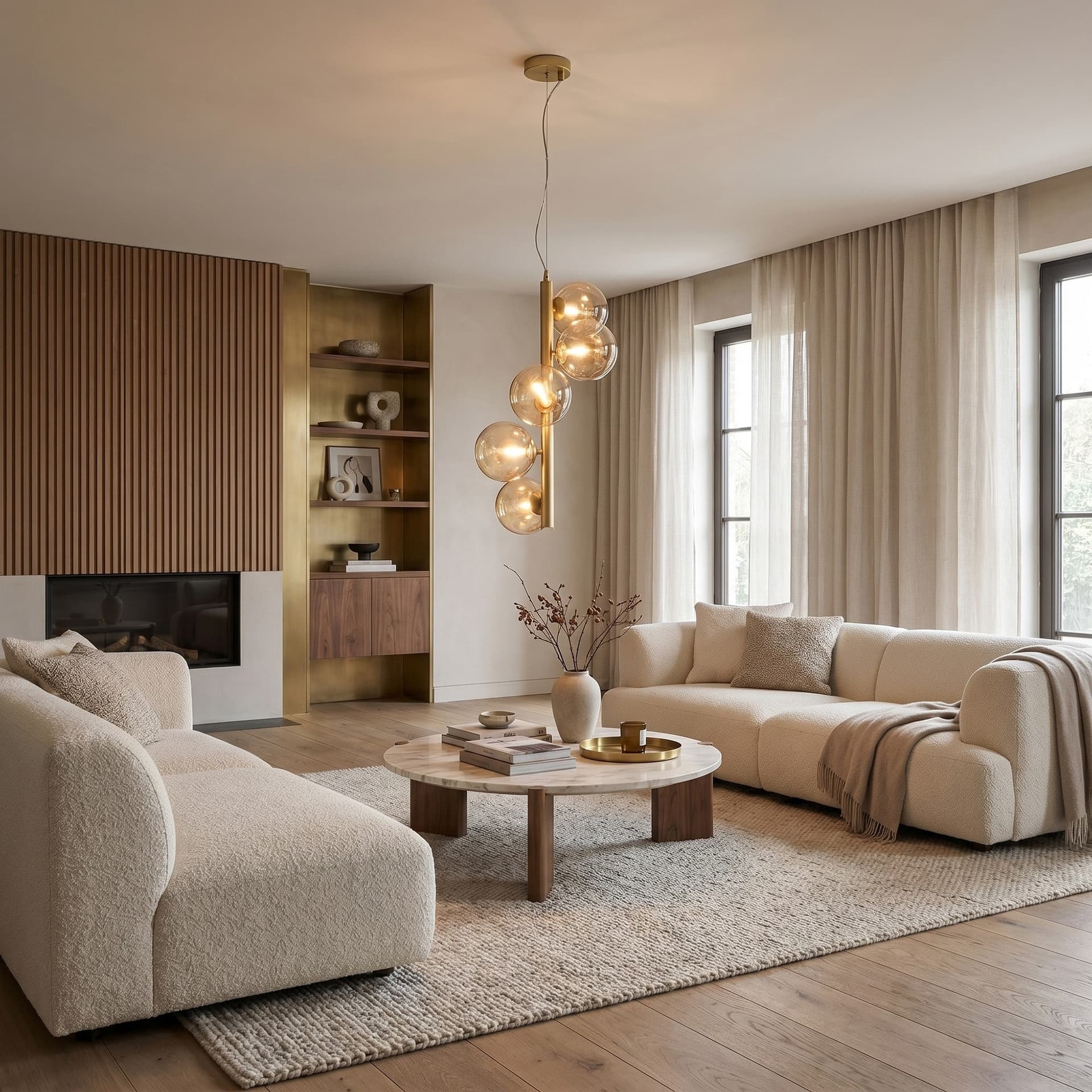 Lampadario a sospensione Disponibile in ottone o nero 5XG9 Stile contemporaneo - 2