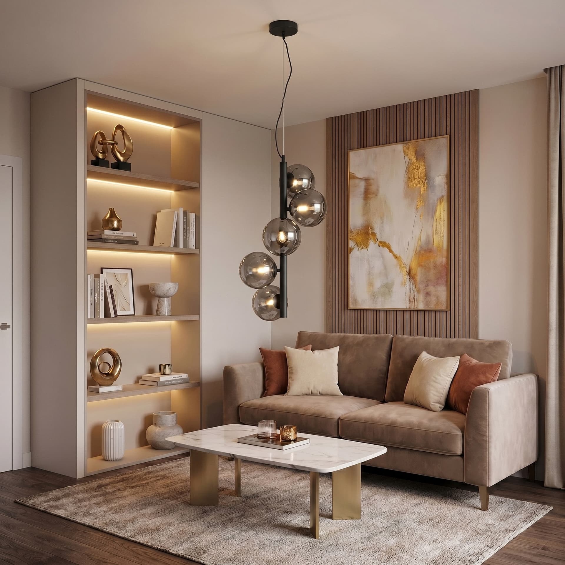 Lampadario a sospensione Disponibile in ottone o nero 5XG9 Stile contemporaneo - 6