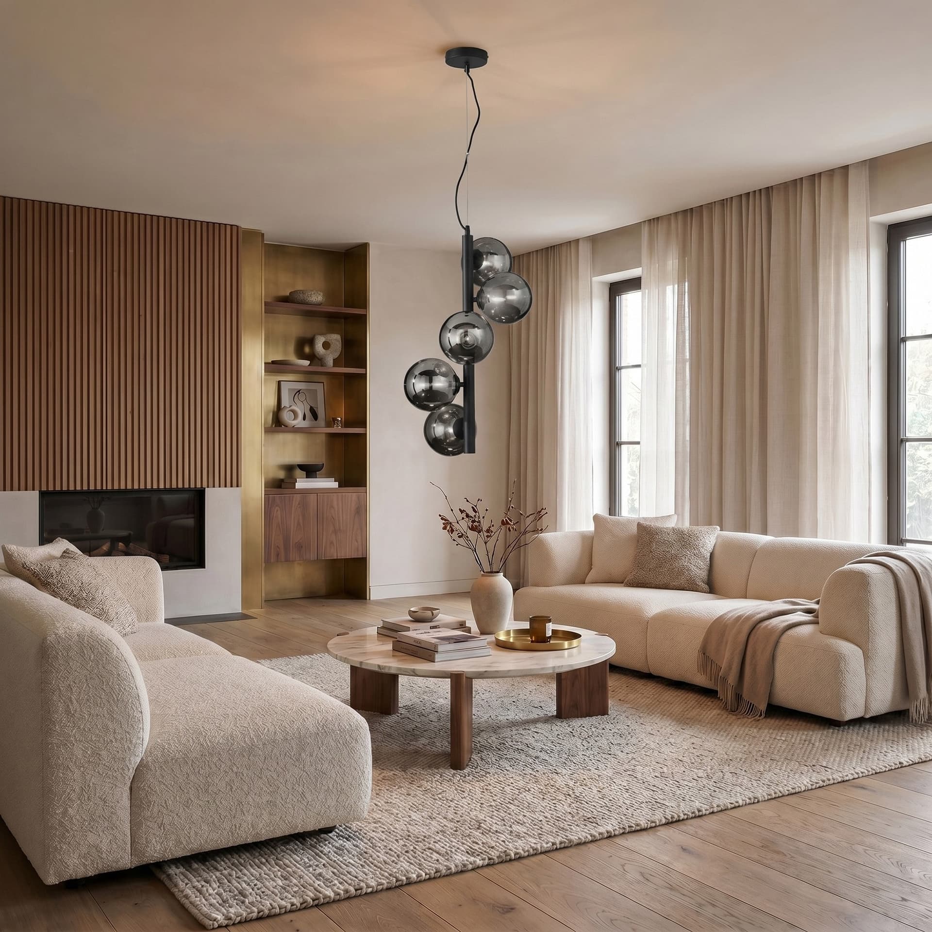 Lampadario a sospensione Disponibile in ottone o nero 5XG9 Stile contemporaneo - 7