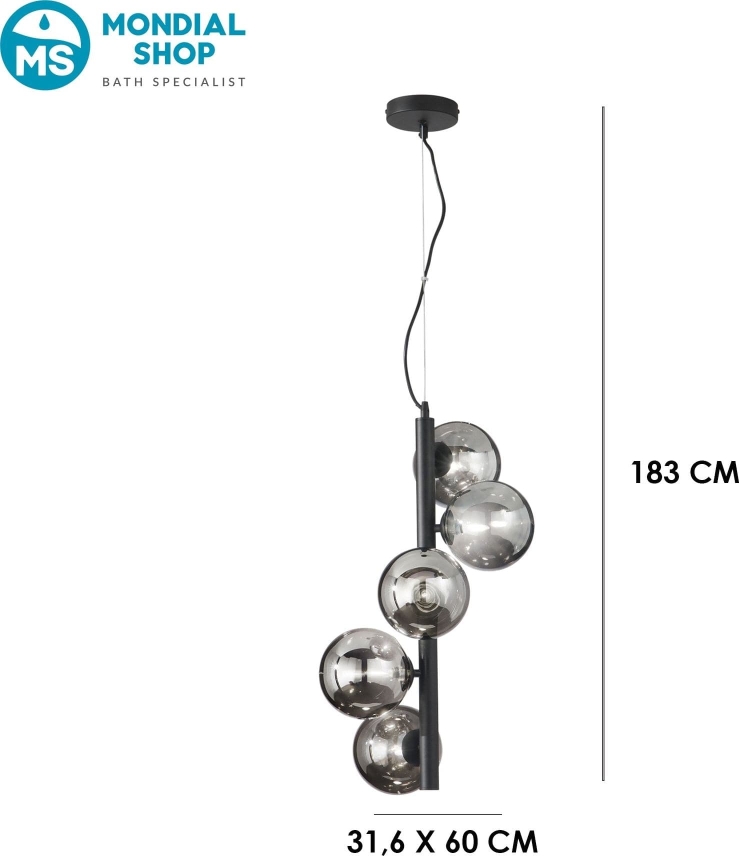 Lampadario a sospensione Disponibile in ottone o nero 5XG9 Stile contemporaneo - 8