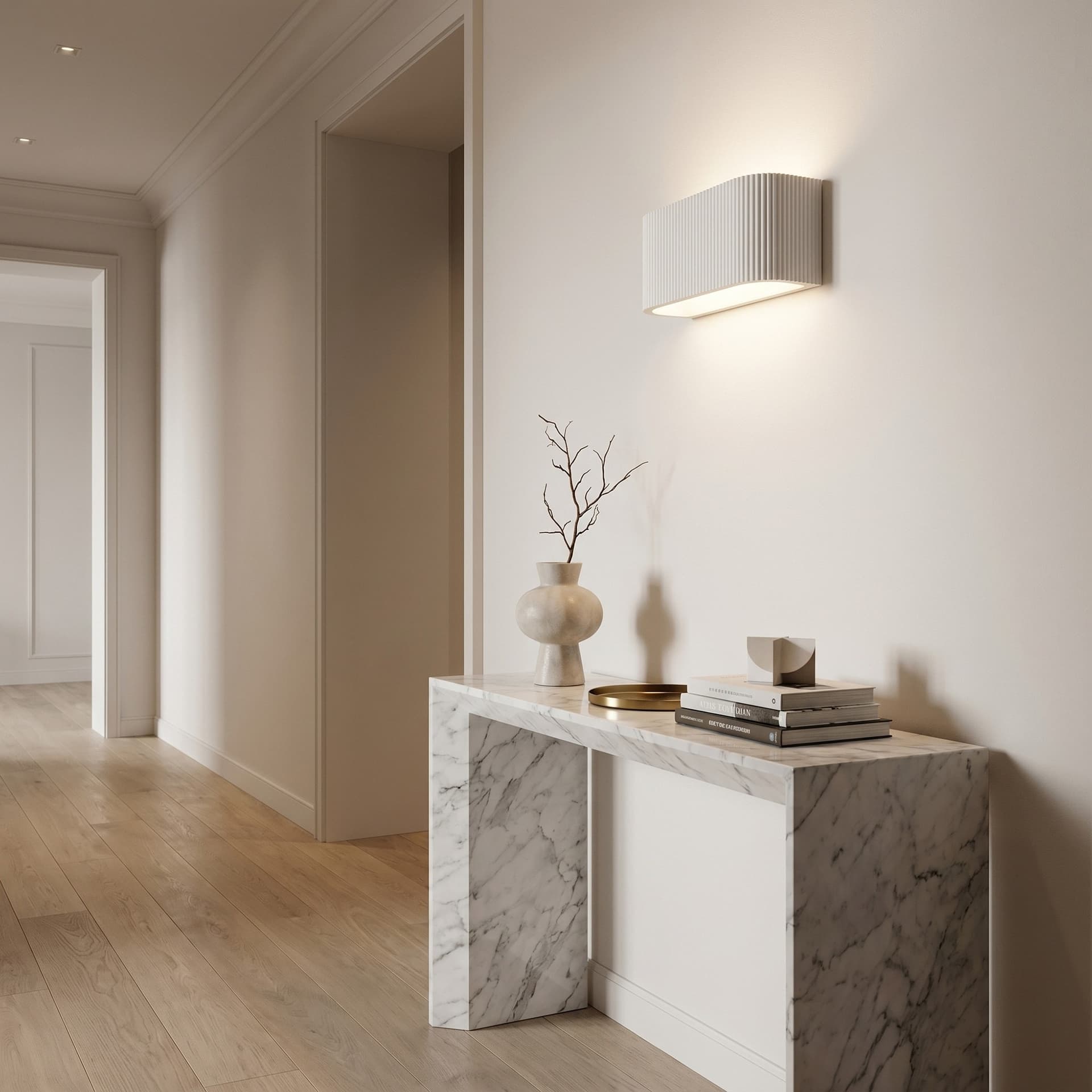 Lampada da parete dal design moderno lineare in gesso bianco 2XR7S - 2