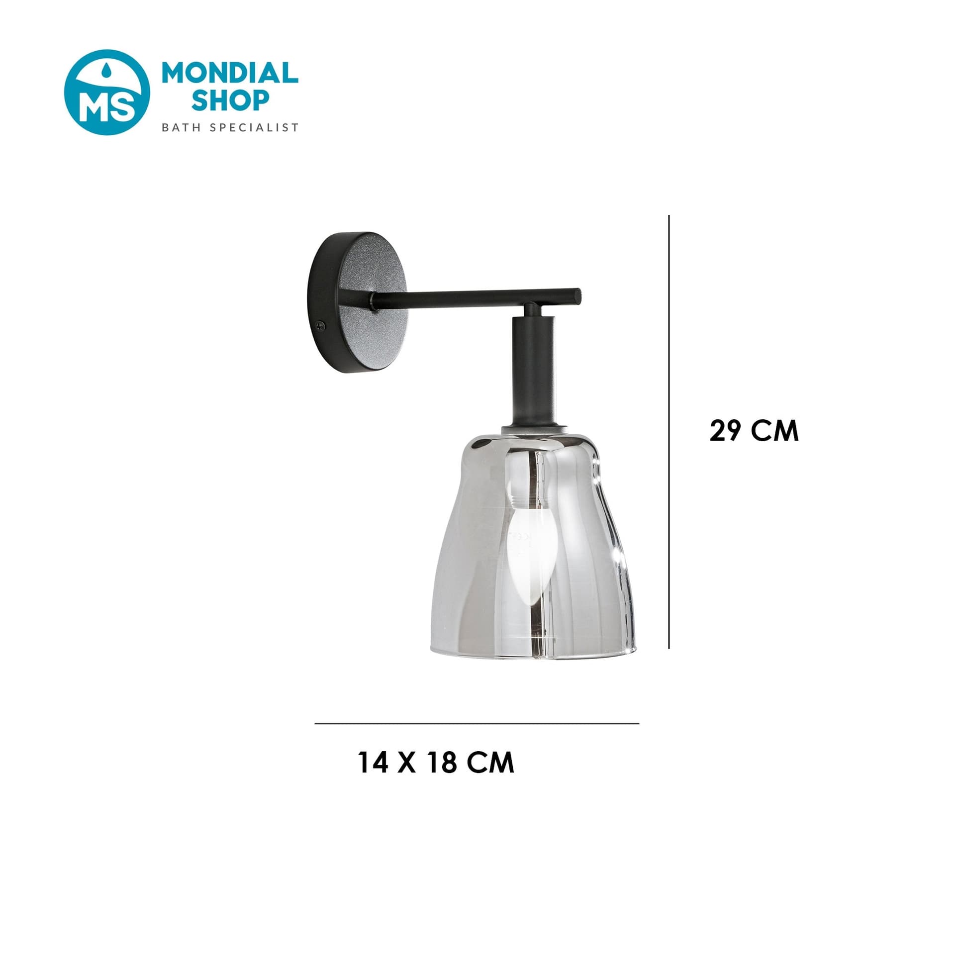 Applique Moderna Stile Industrial 1xE14 - 3