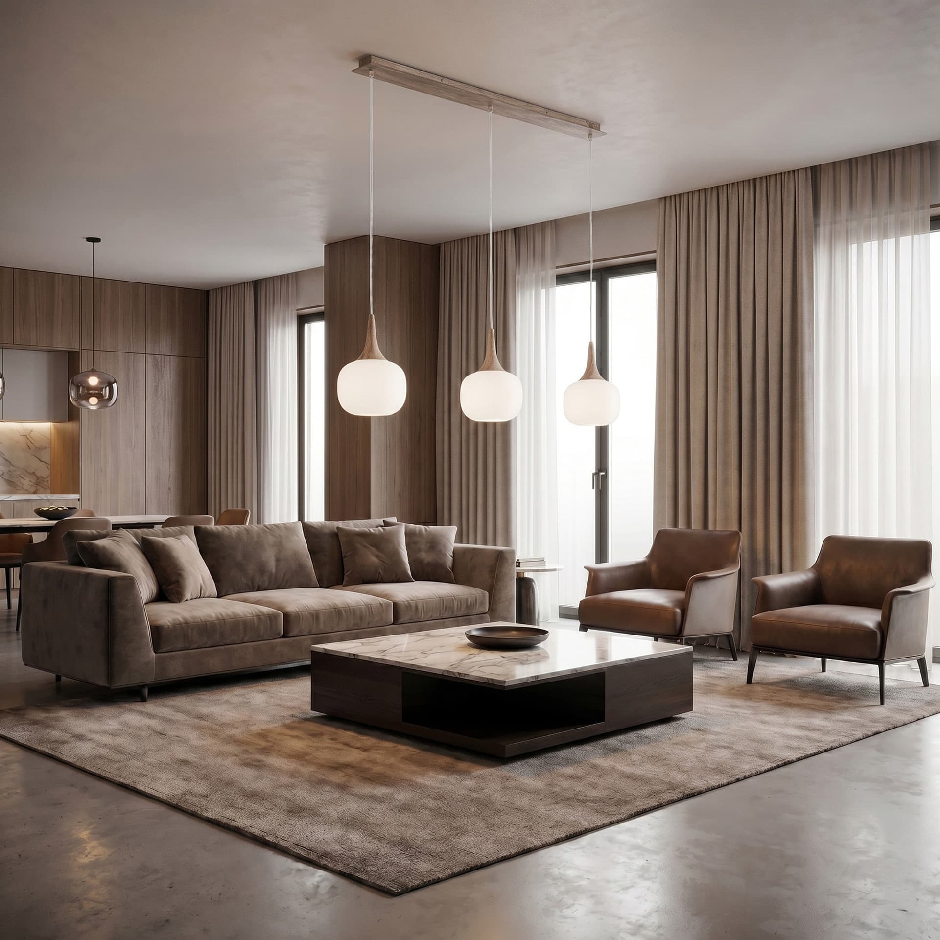 Sospensione a barra moderna in legno Disponibile in bianco o grigio 3XE14 - 1