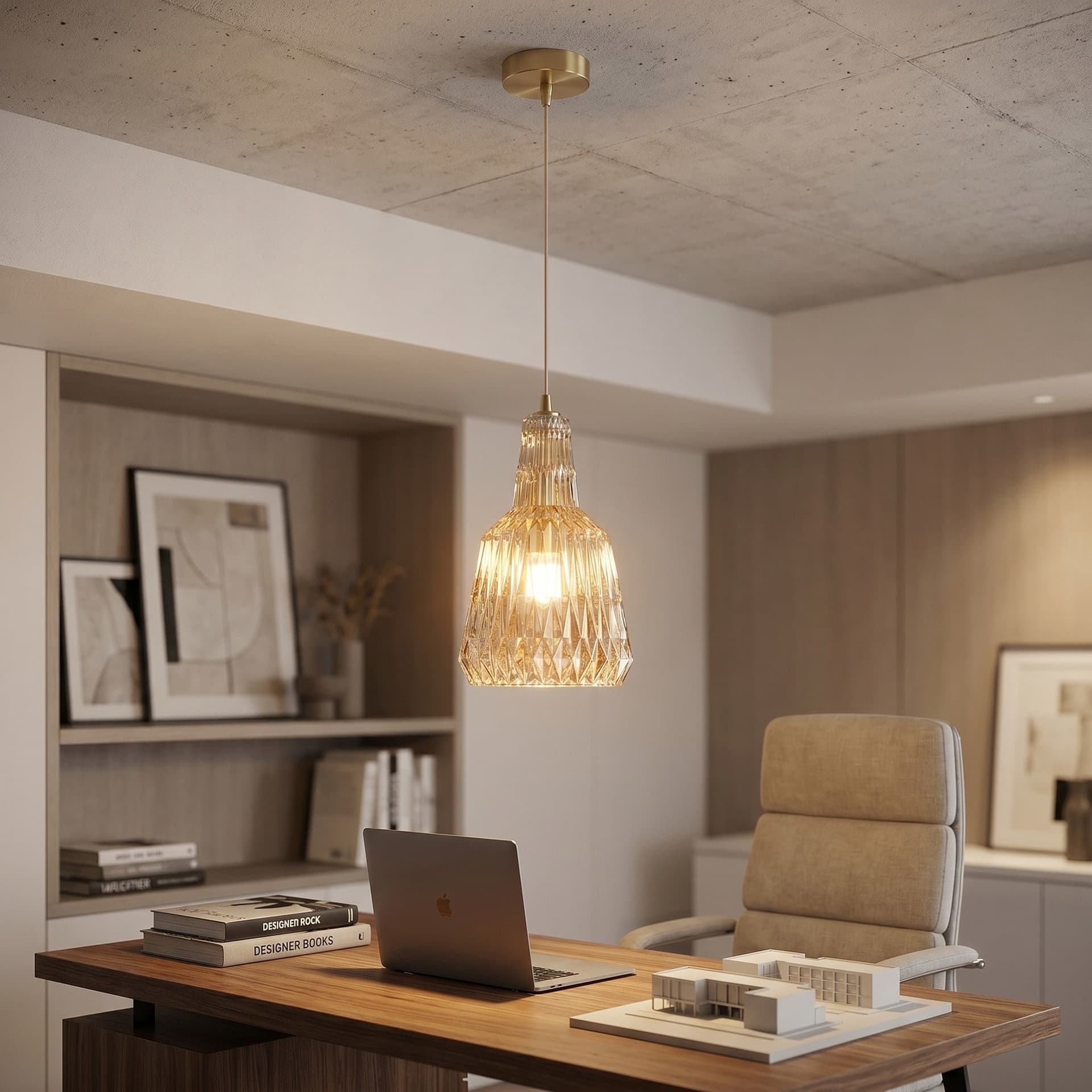 Lampadario a Sospensione moderna in vetro sfaccettato Disponibile in 4 varianti 1XE27 - 2