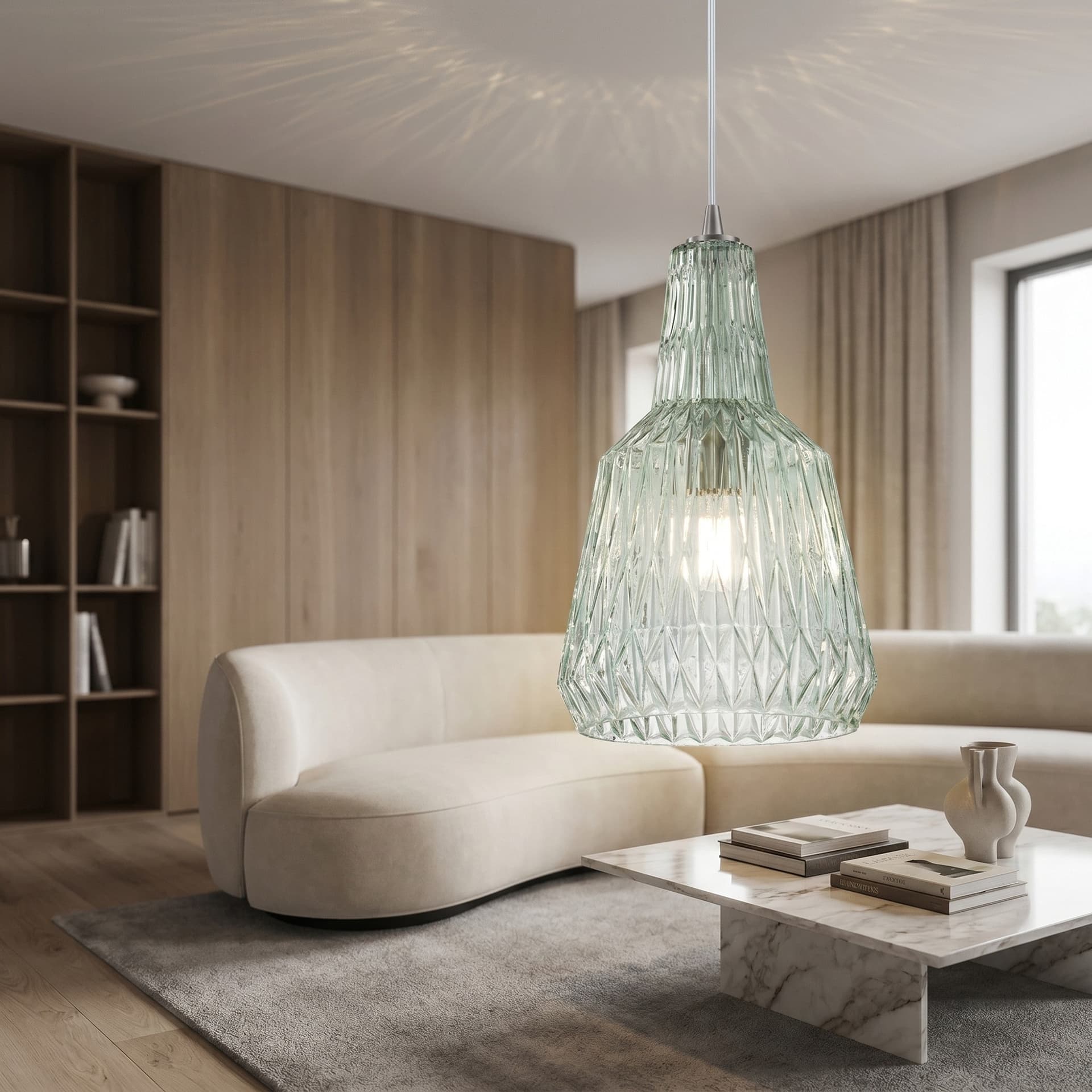 Lampadario a Sospensione moderna in vetro sfaccettato Disponibile in 4 varianti 1XE27 - 14