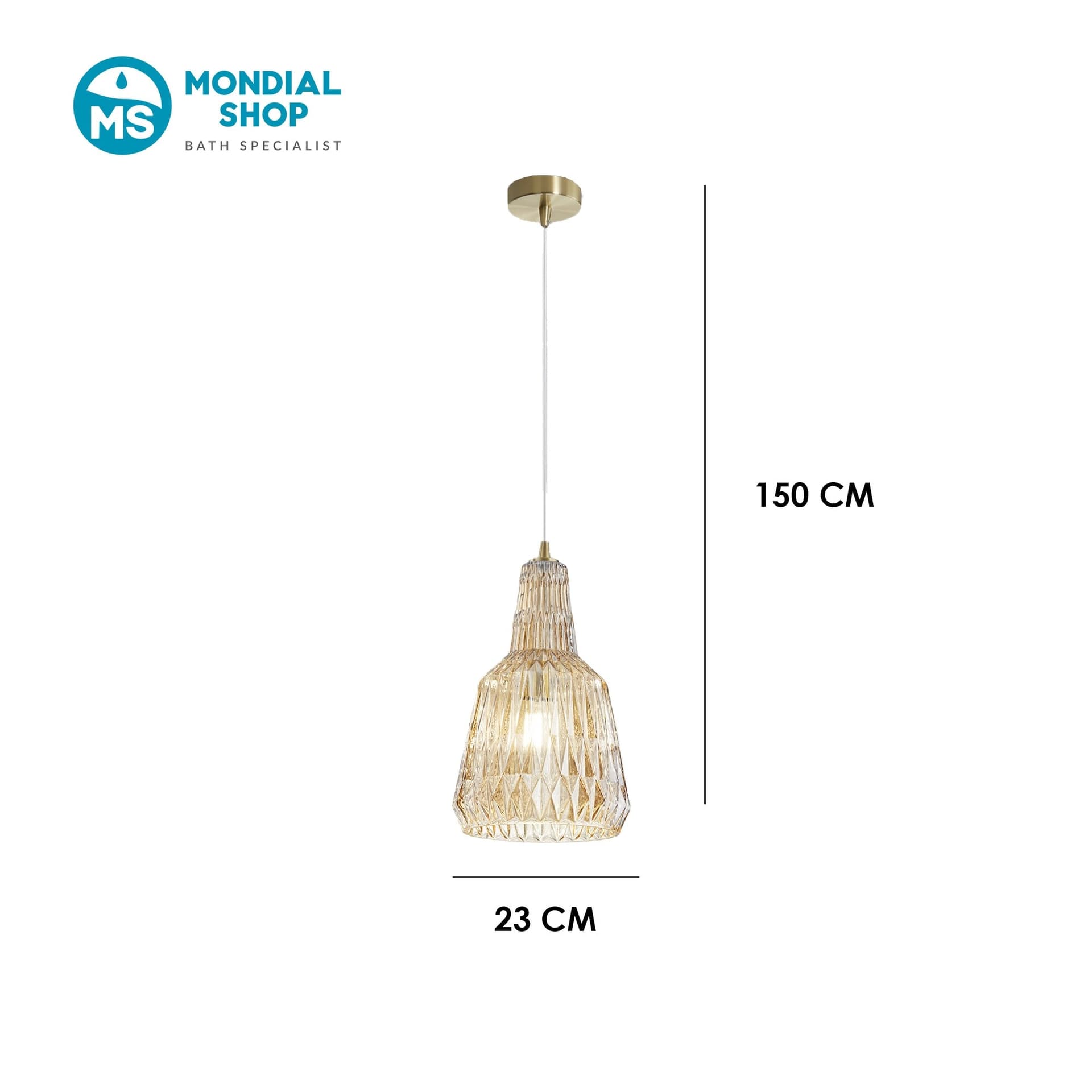 Lampadario a Sospensione moderna in vetro sfaccettato Disponibile in 4 varianti 1XE27 - 3