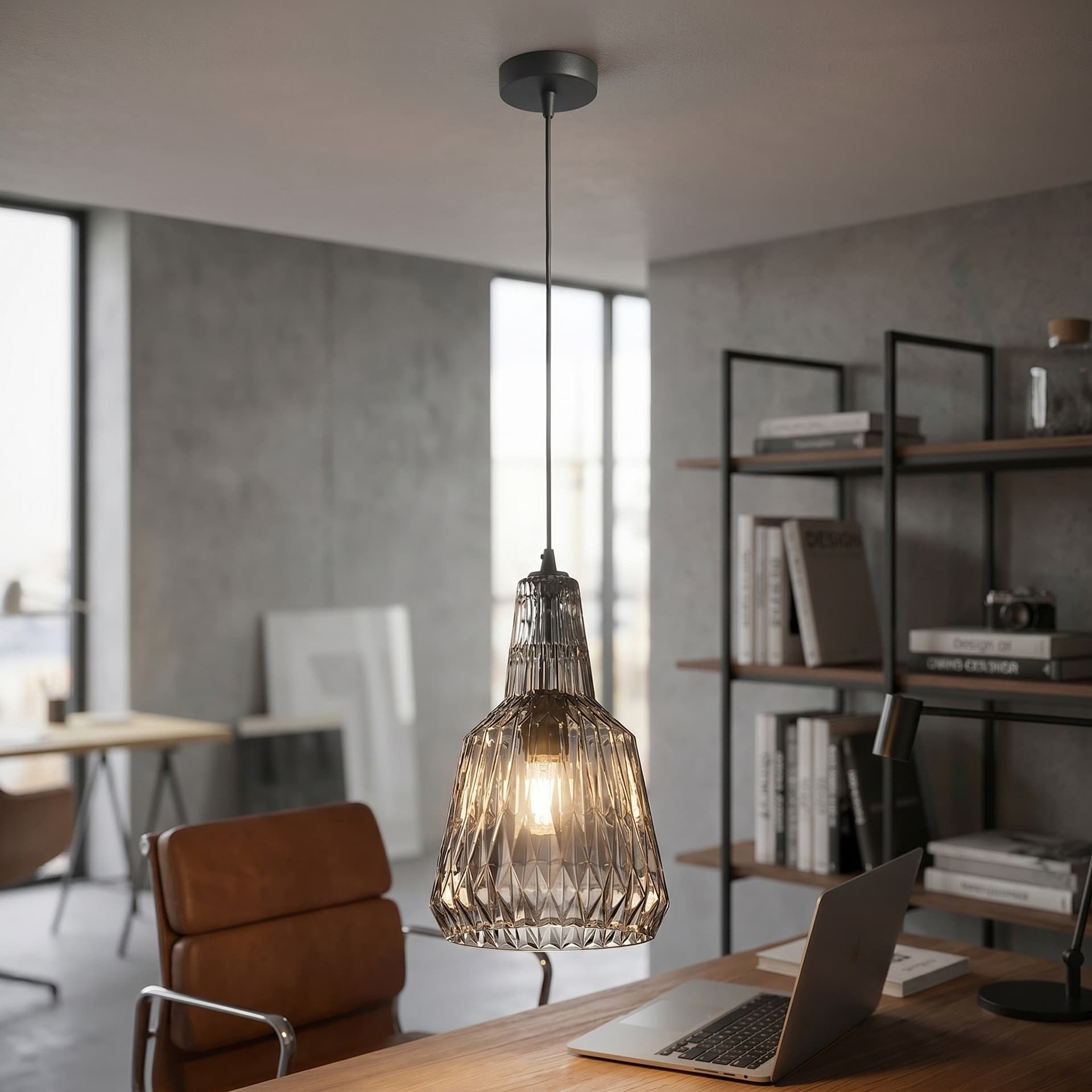 Lampadario a Sospensione moderna in vetro sfaccettato Disponibile in 4 varianti 1XE27 - 5