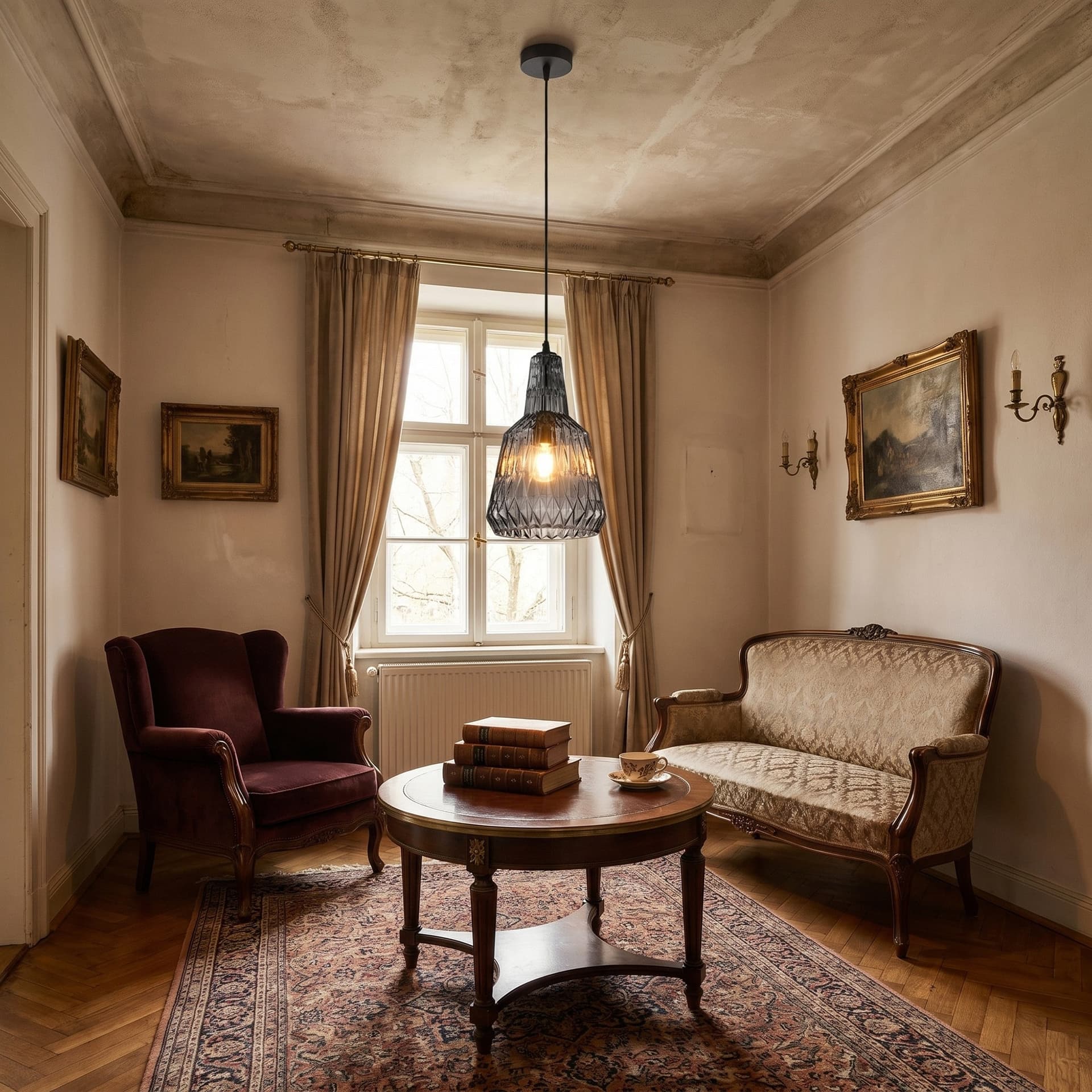 Lampadario a Sospensione moderna in vetro sfaccettato Disponibile in 4 varianti 1XE27 - 6