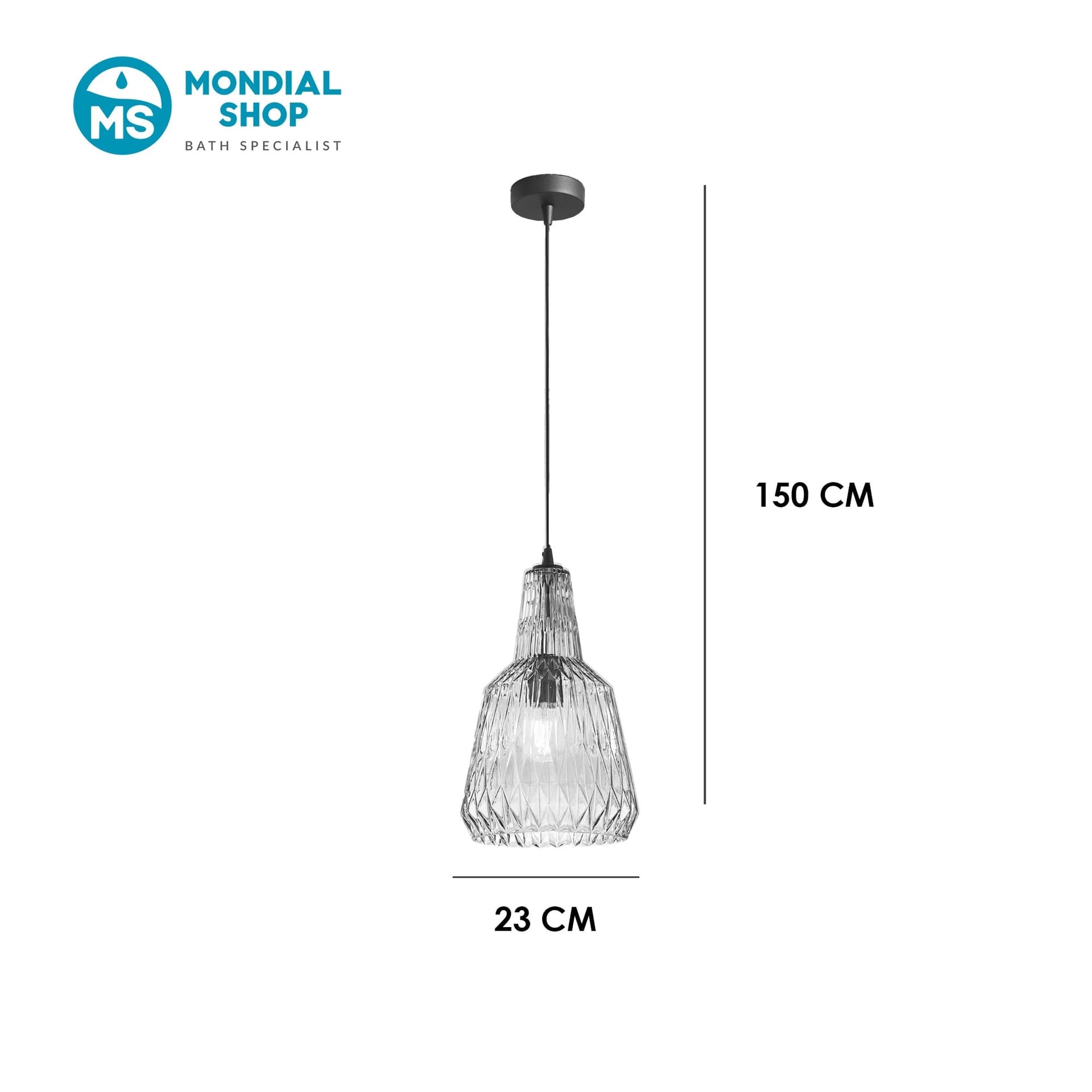 Lampadario a Sospensione moderna in vetro sfaccettato Disponibile in 4 varianti 1XE27 - 7