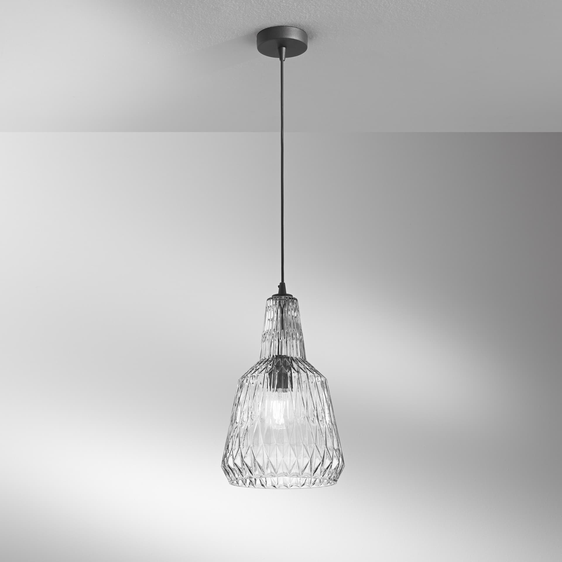 Lampadario a Sospensione moderna in vetro sfaccettato Disponibile in 4 varianti 1XE27 - 8