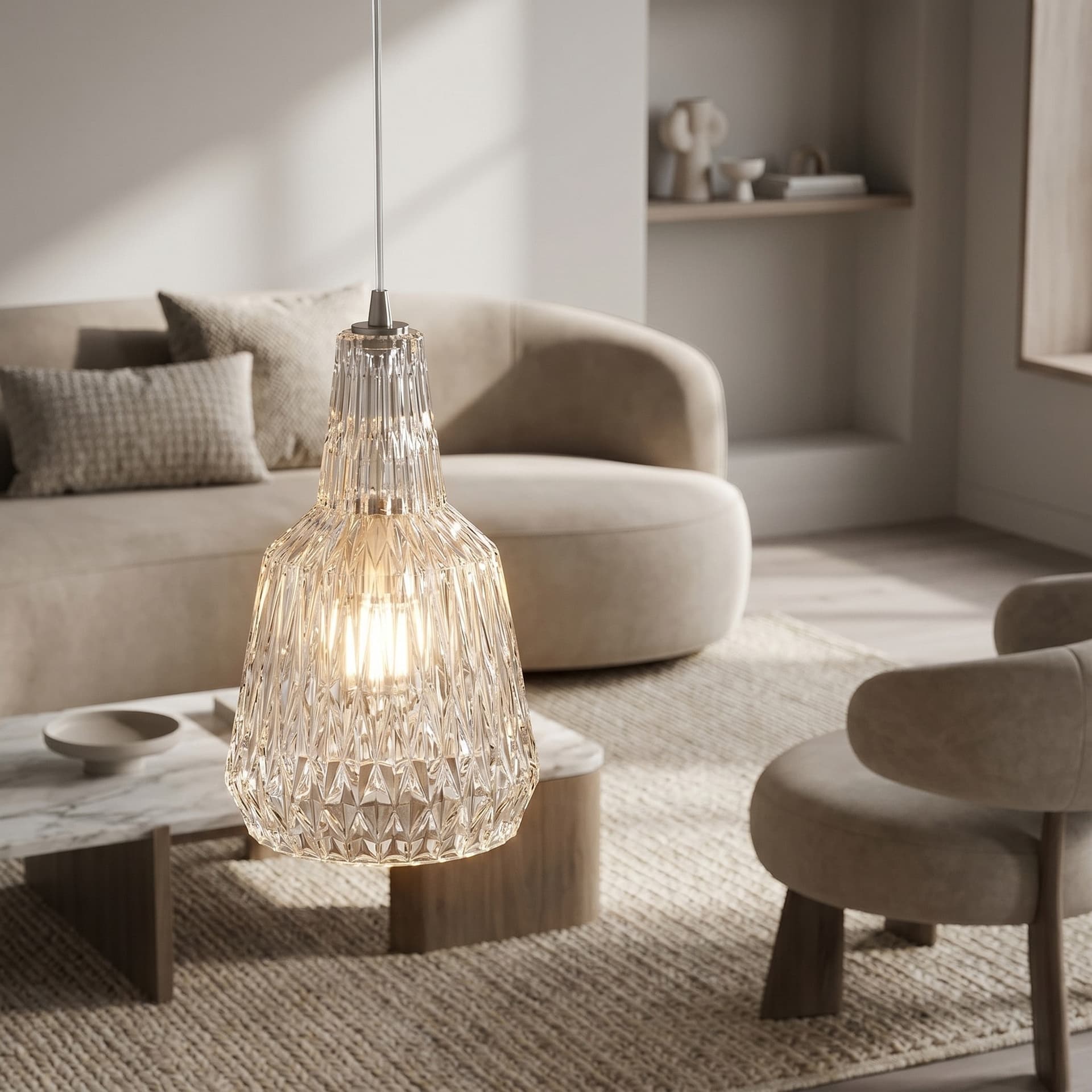 Lampadario a Sospensione moderna in vetro sfaccettato Disponibile in 4 varianti 1XE27 - 9
