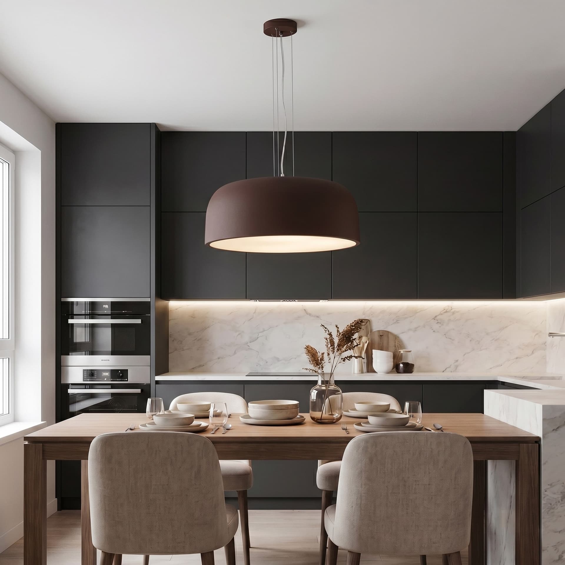 Lampadario a sospensione Disponibile in bianco o bronzo 4XE27 Design moderno - 5