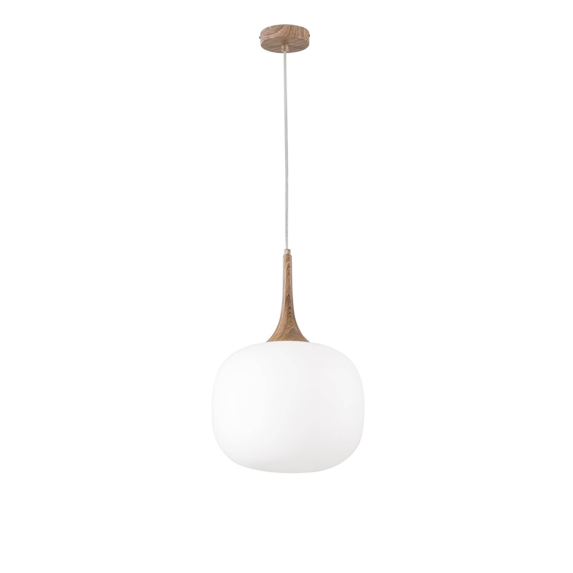 Sospensione moderna Stile scandinavo Bianco e Legno o Grigio e Nero 1XE27 - 12