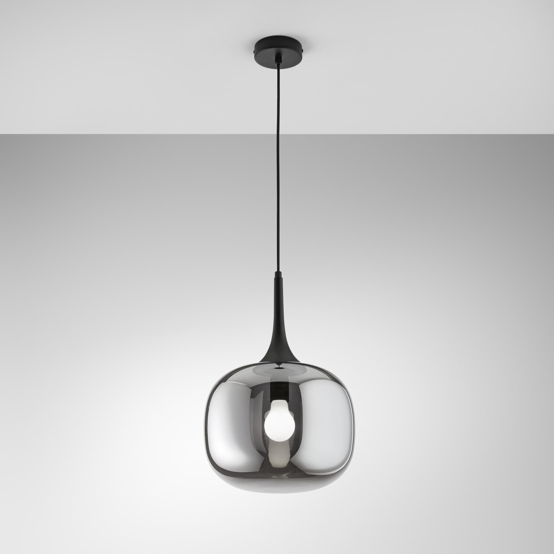 Sospensione moderna Stile scandinavo Bianco e Legno o Grigio e Nero 1XE27 - 10