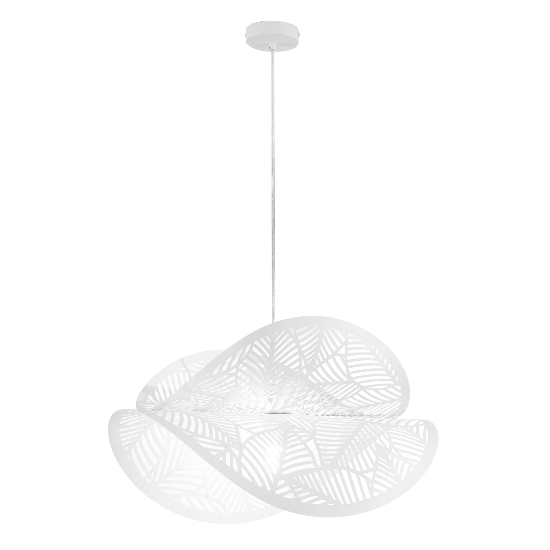 Sospensione grande Design foratura a foglia 60CM Bianca 1XE27 Doppio diffusore - 4