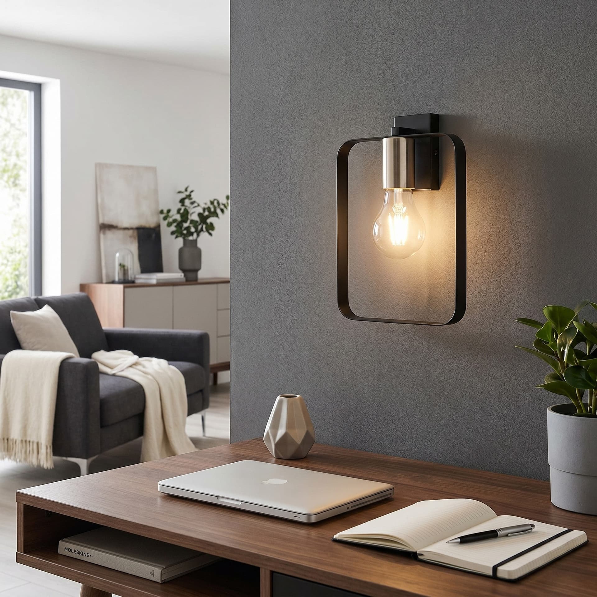 Applique Moderna Bianca o Nera Stile 1XE27 - 7