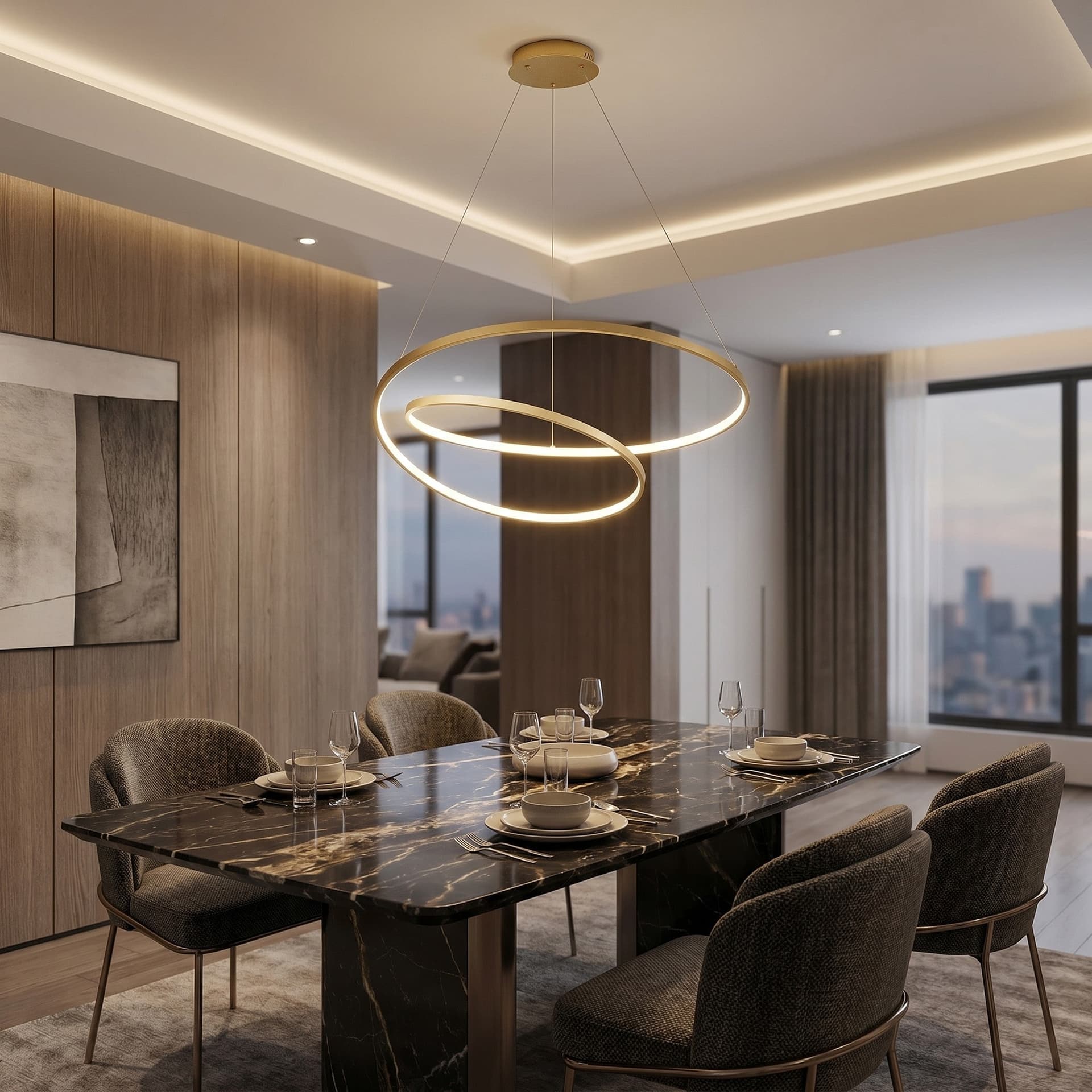 Sospensione LED Lineare Disponibile in 3 varianti 60W 8000 Lumen Sistema CCT - 2