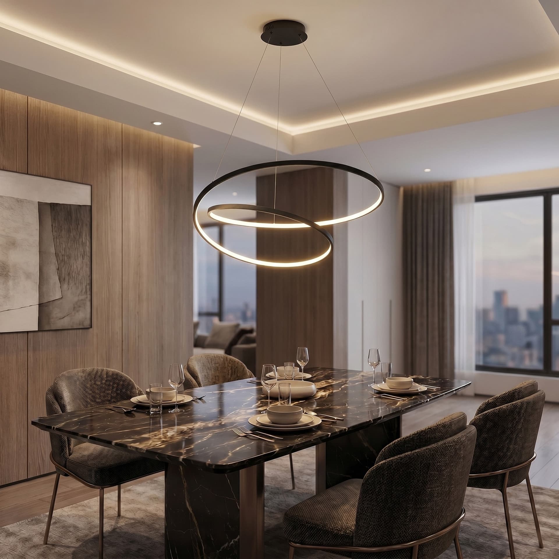 Sospensione LED Lineare Disponibile in 3 varianti 60W 8000 Lumen Sistema CCT - 11
