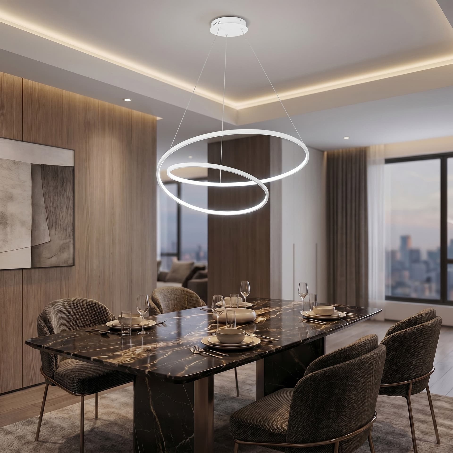 Sospensione LED Lineare Disponibile in 3 varianti 60W 8000 Lumen Sistema CCT - 6