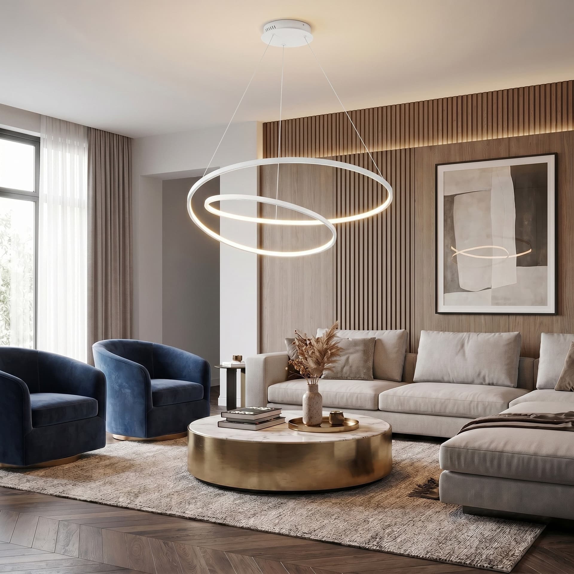 Sospensione LED Lineare Disponibile in 3 varianti 60W 8000 Lumen Sistema CCT - 7