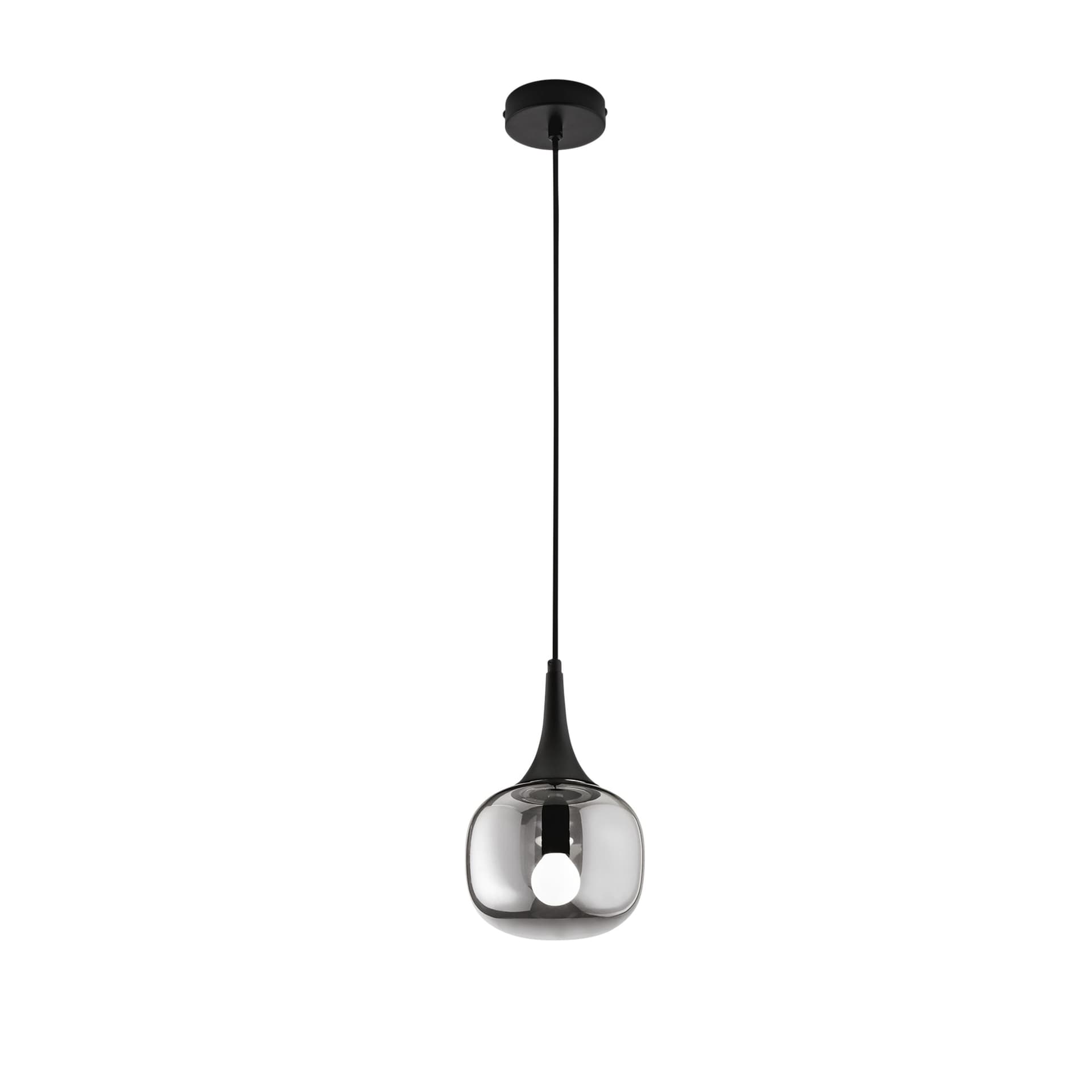 Lampadario Singolo Disponibile in bianco o grigio nero Stile industrial chic Vetro trasparente - 4